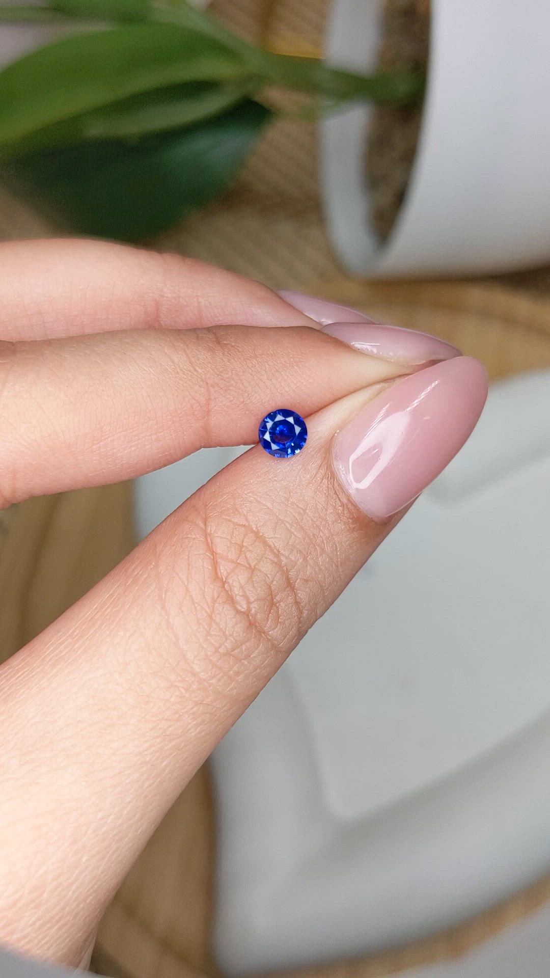 0.44 Ct. Blue Sapphire from Ceylon (Sri Lanka) Size Video