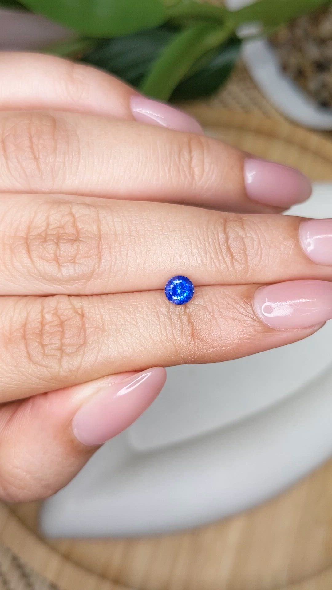 0.62 Ct. Blue Sapphire from Ceylon (Sri Lanka) Size Video