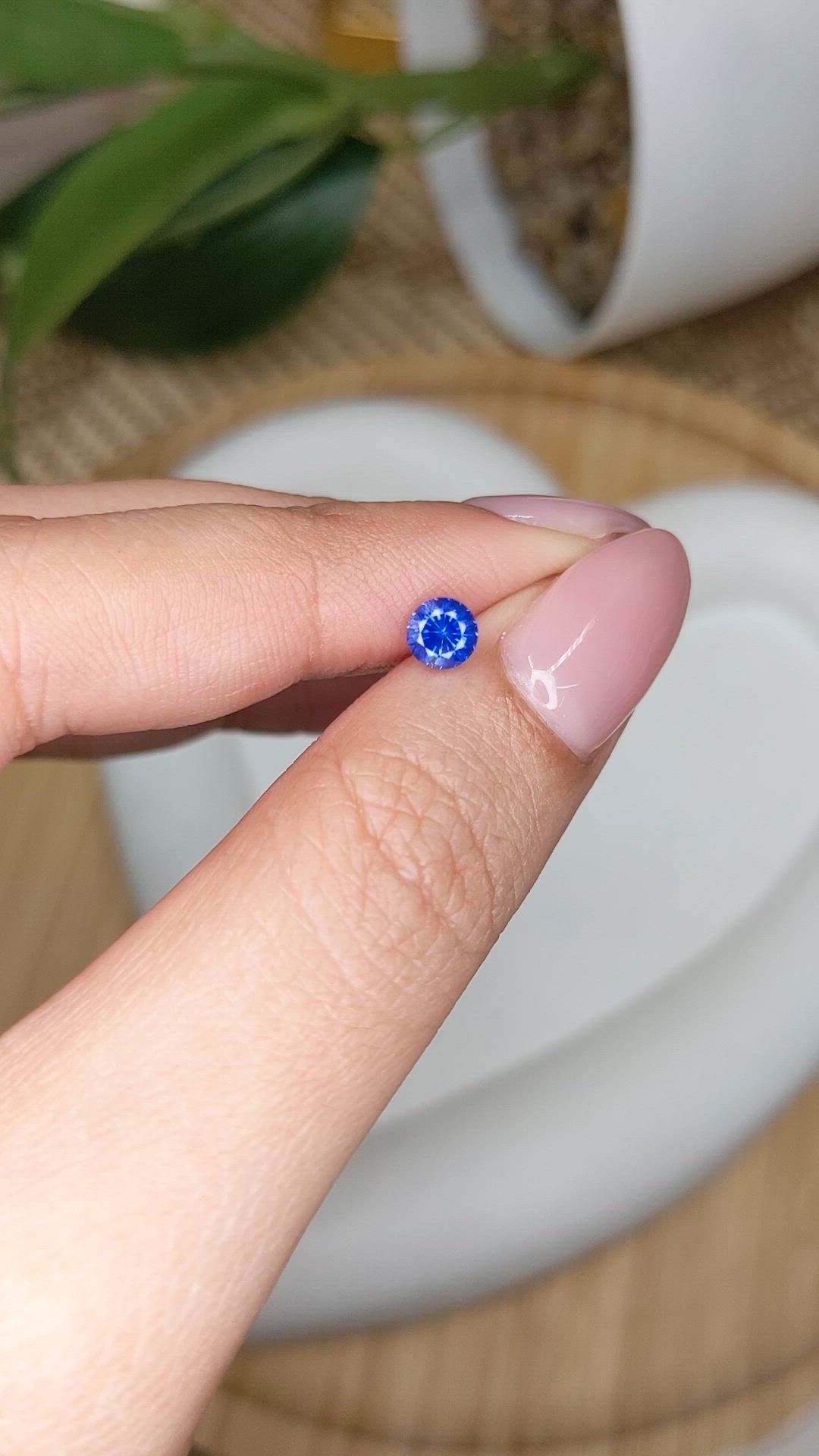 0.62 Ct. Blue Sapphire from Ceylon (Sri Lanka) Size Video