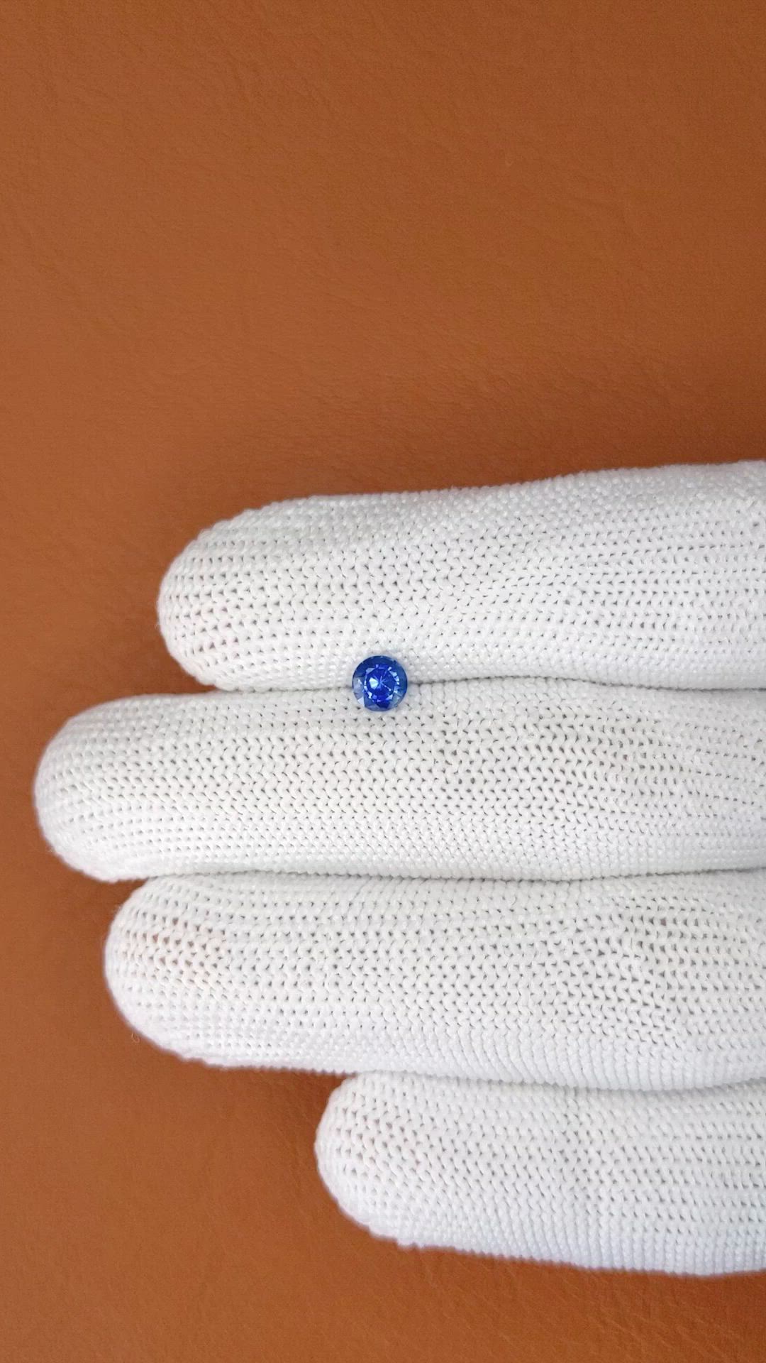 0.62 Ct. Blue Sapphire from Ceylon (Sri Lanka) Size Video