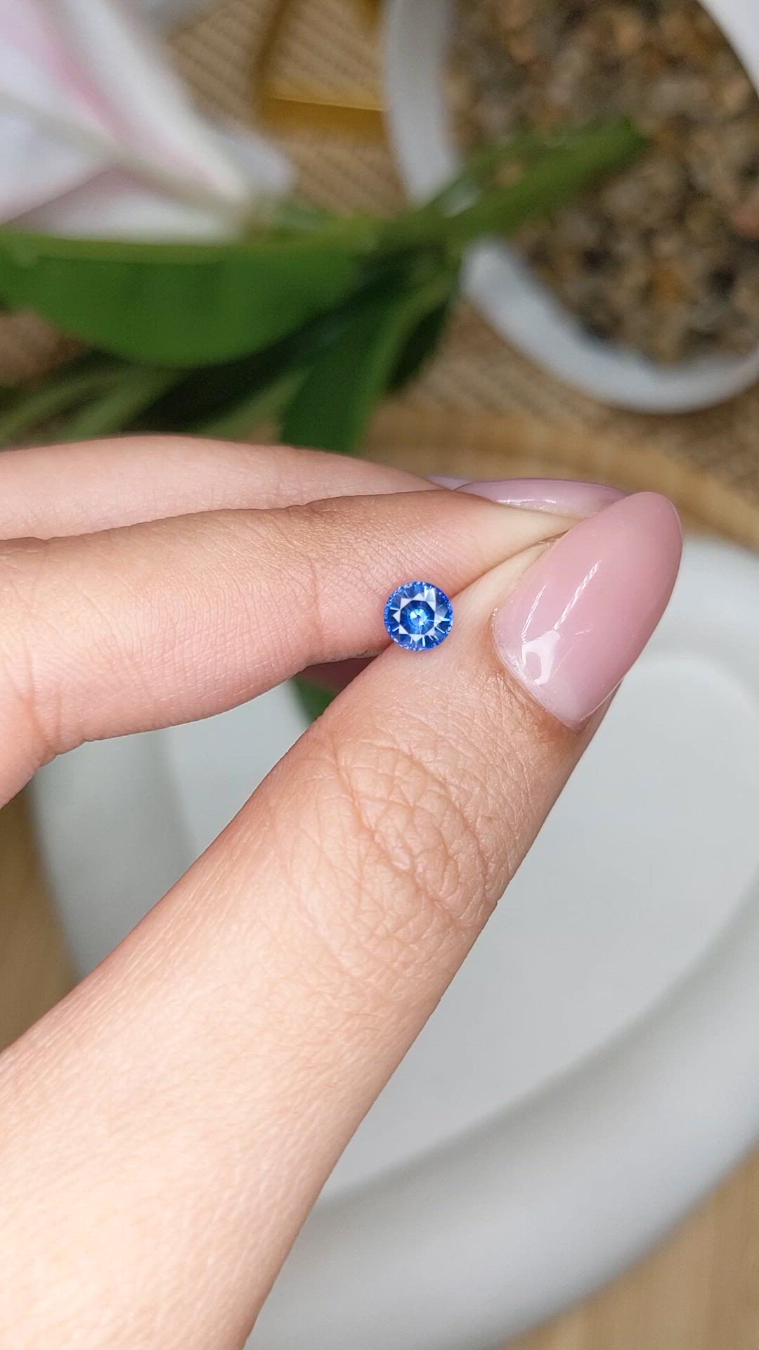 0.53 Ct. Blue Sapphire from Ceylon (Sri Lanka) Size Video