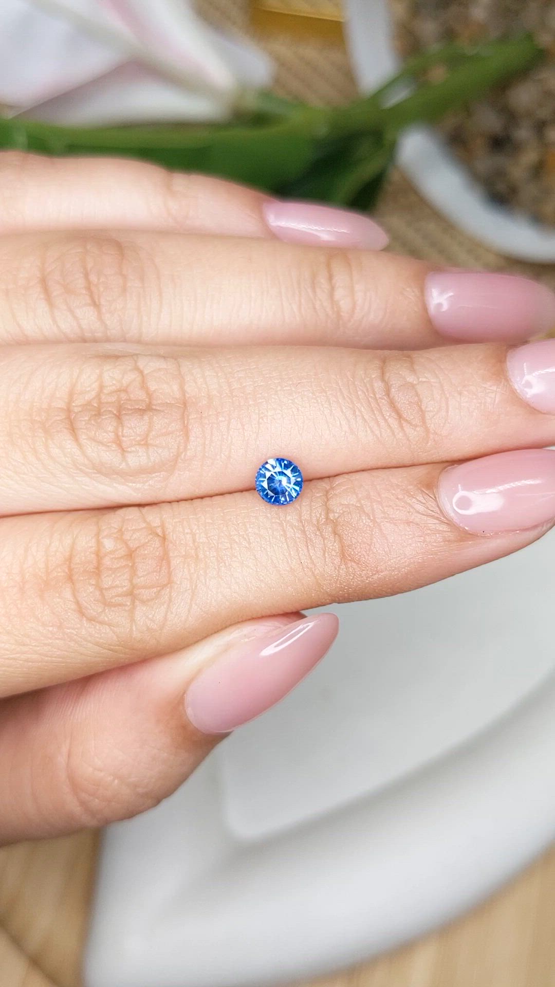 0.53 Ct. Blue Sapphire from Ceylon (Sri Lanka) Size Video