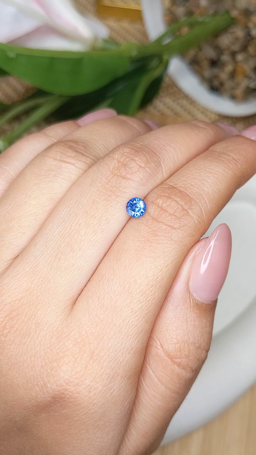 0.53 Ct. Blue Sapphire from Ceylon (Sri Lanka) Size Video