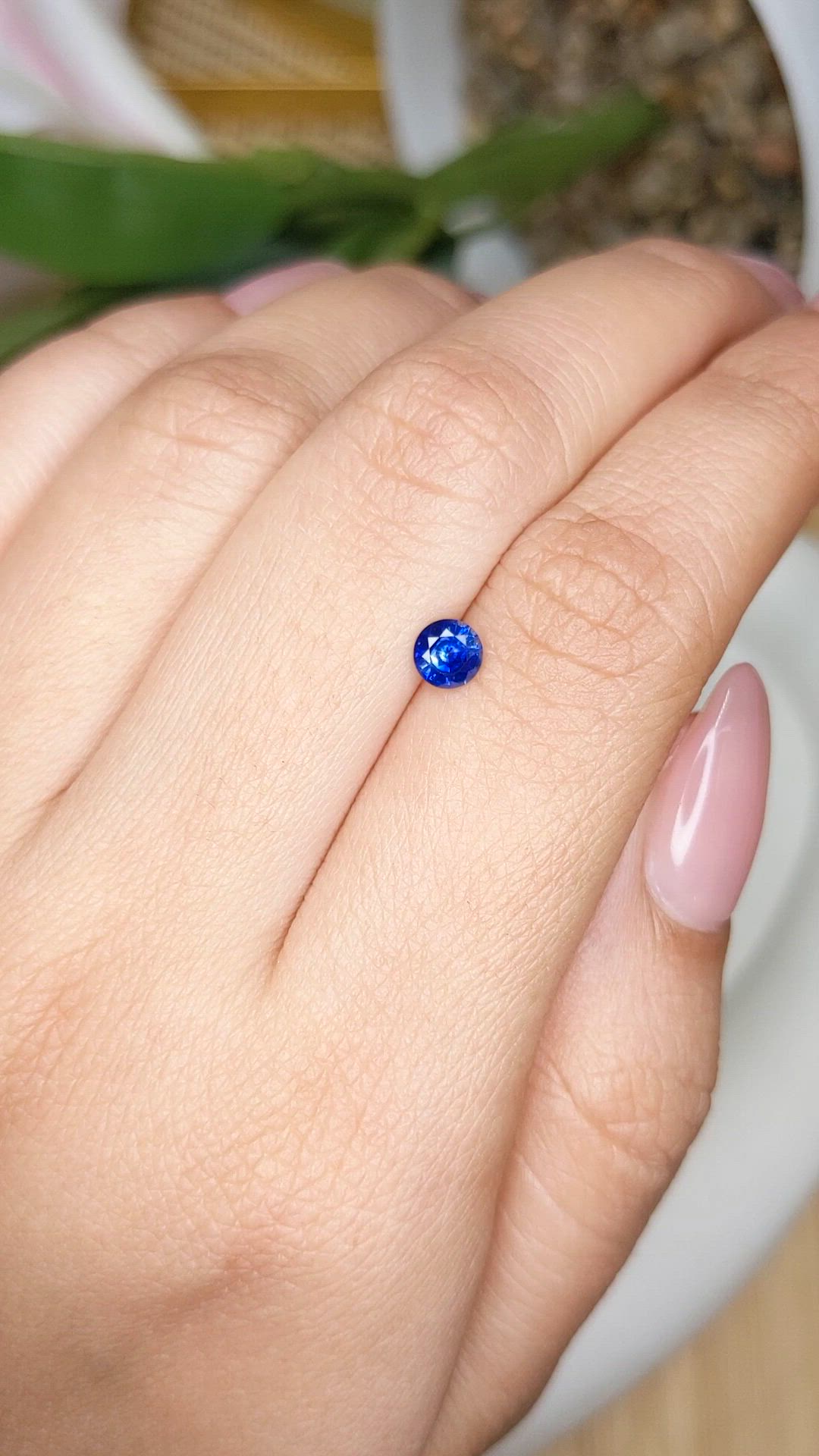 0.41 Ct. Blue Sapphire from Ceylon (Sri Lanka) Size Video