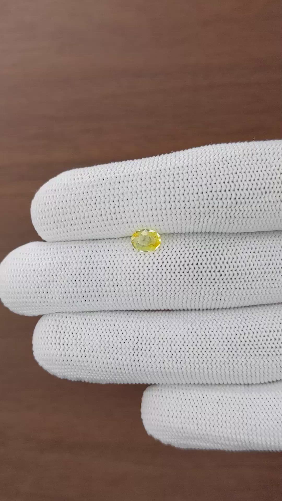0.67 Ct. Yellow Sapphire from Ceylon (Sri Lanka) Size Video