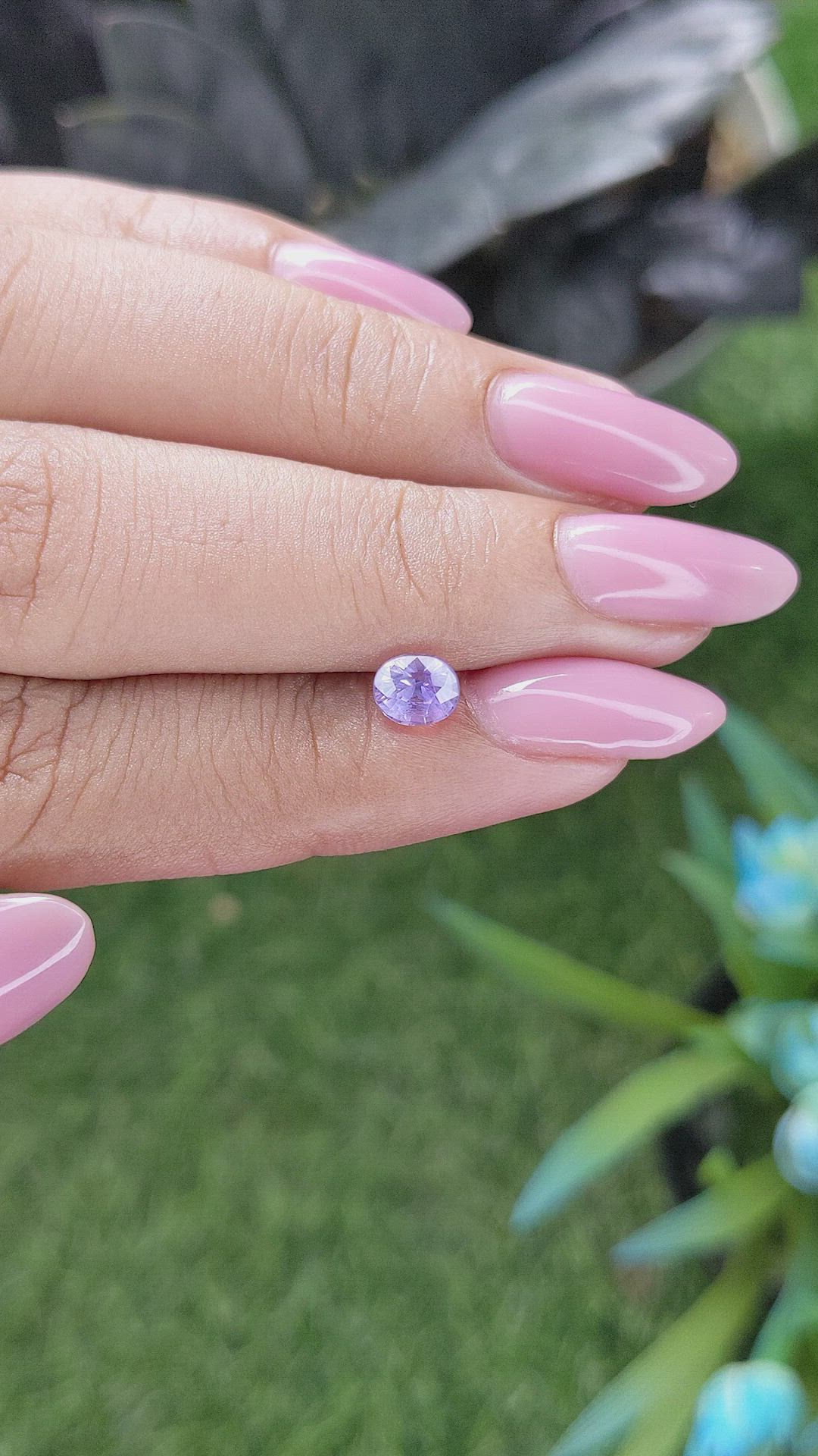 0.92 Ct. Bluish Purple Sapphire from Ceylon (Sri Lanka) Size Video