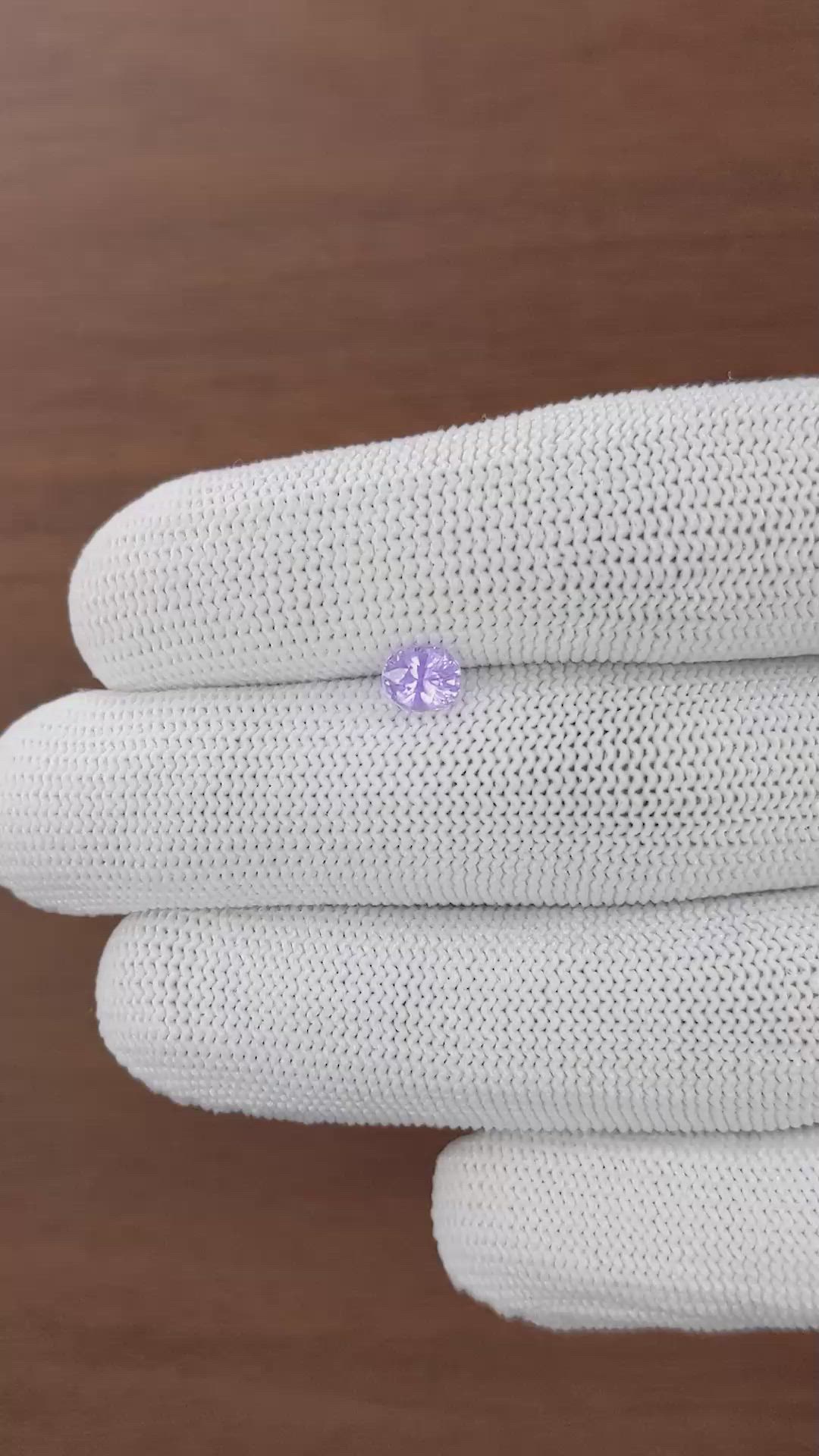 0.92 Ct. Bluish Purple Sapphire from Ceylon (Sri Lanka) Size Video