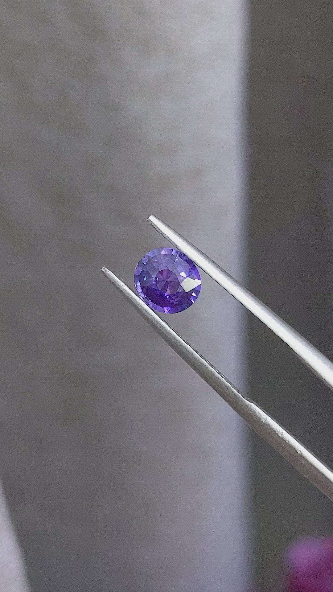 0.79 Ct. Bluish Purple Sapphire from Ceylon (Sri Lanka) Size Video