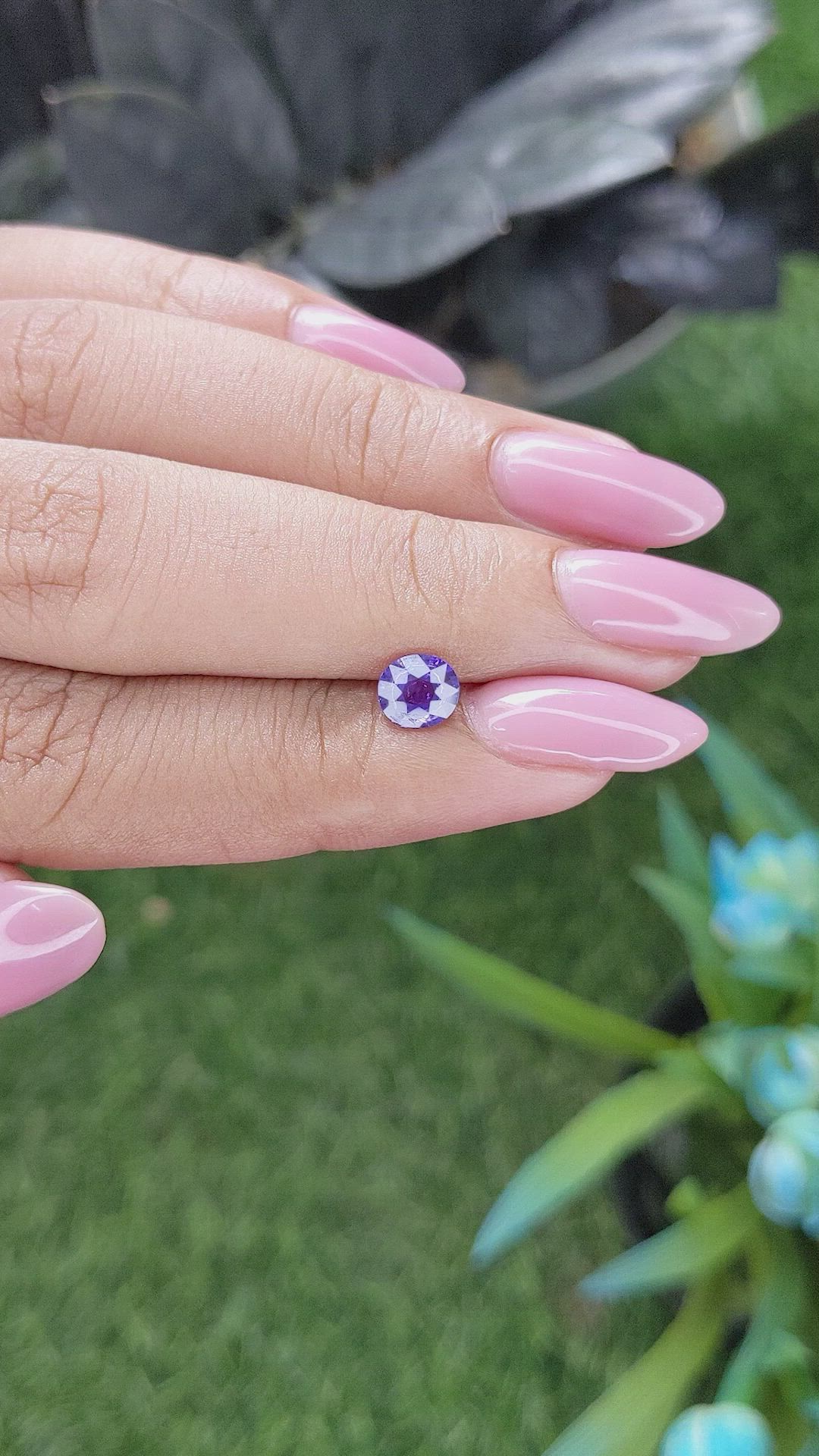 0.79 Ct. Bluish Purple Sapphire from Ceylon (Sri Lanka) Size Video