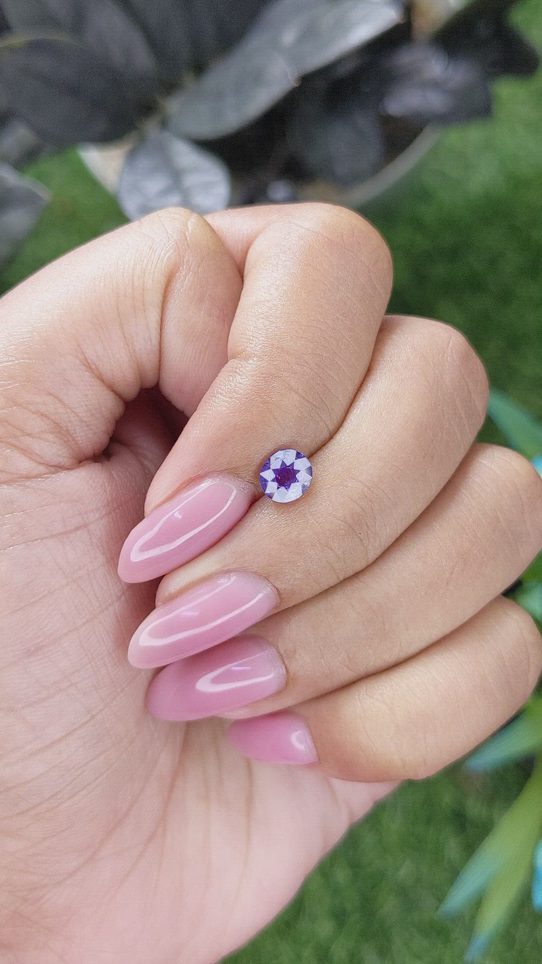 0.79 Ct. Bluish Purple Sapphire from Ceylon (Sri Lanka) Size Video