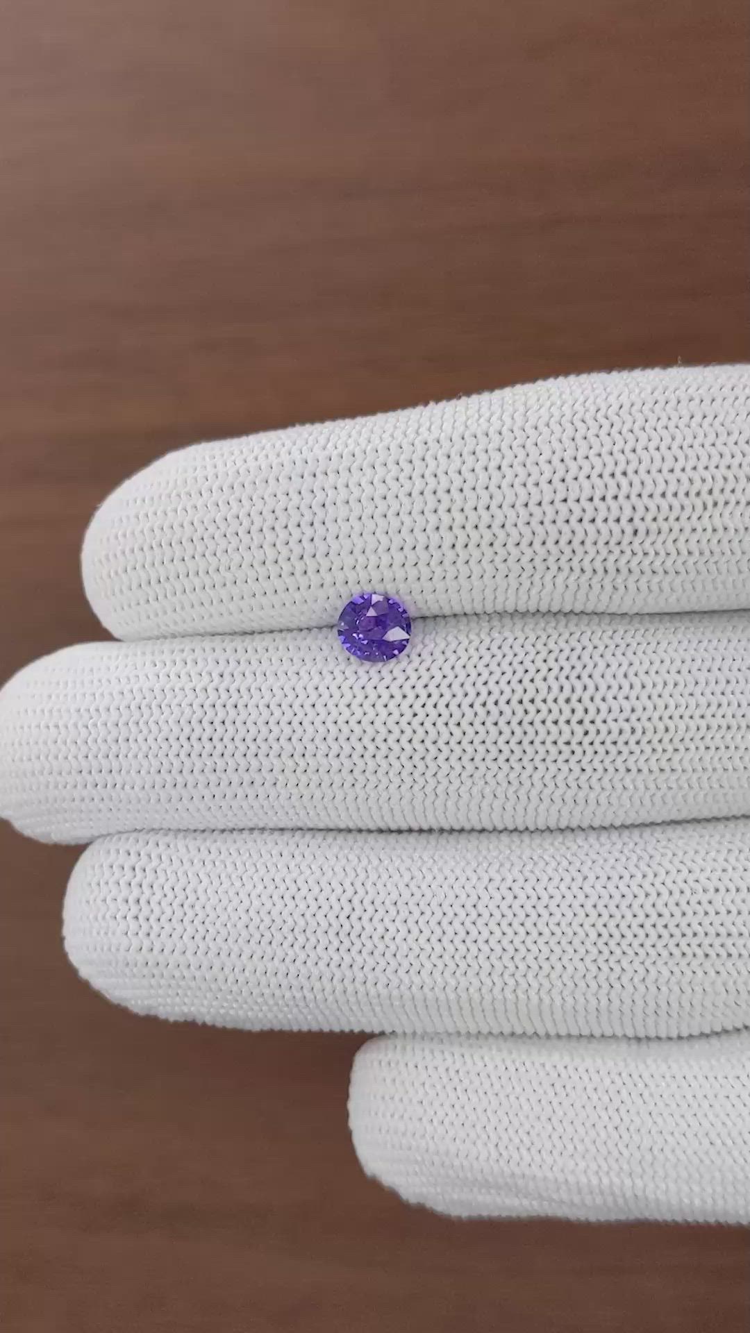 0.79 Ct. Bluish Purple Sapphire from Ceylon (Sri Lanka) Size Video