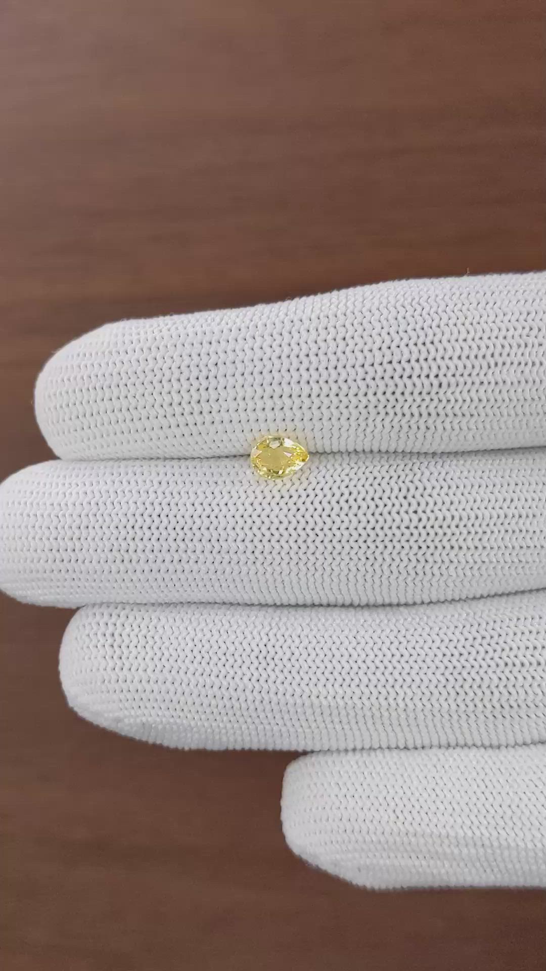 0.97 Ct. Yellow Sapphire from Ceylon (Sri Lanka) Size Video