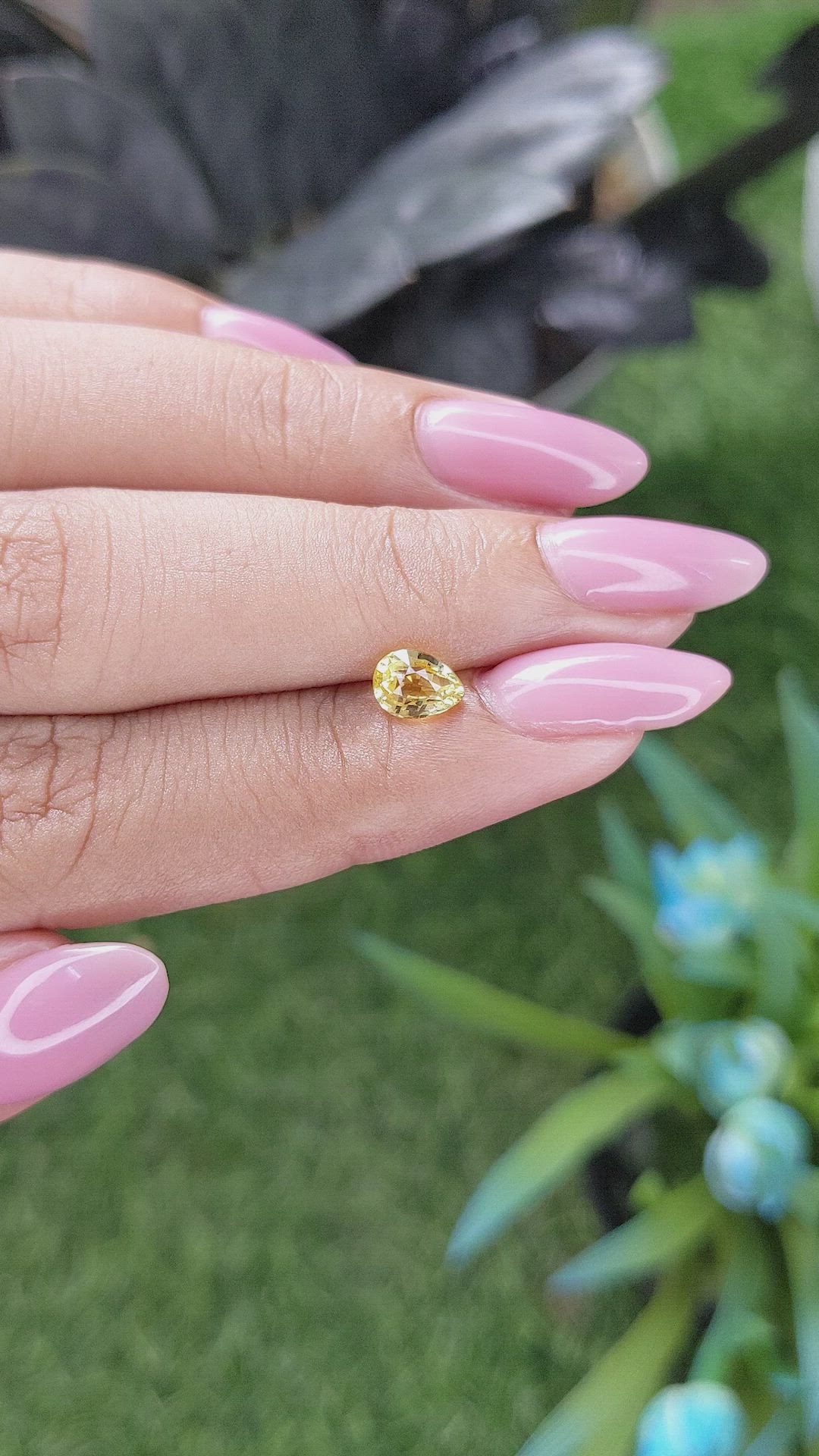 0.97 Ct. Yellow Sapphire from Ceylon (Sri Lanka) Size Video