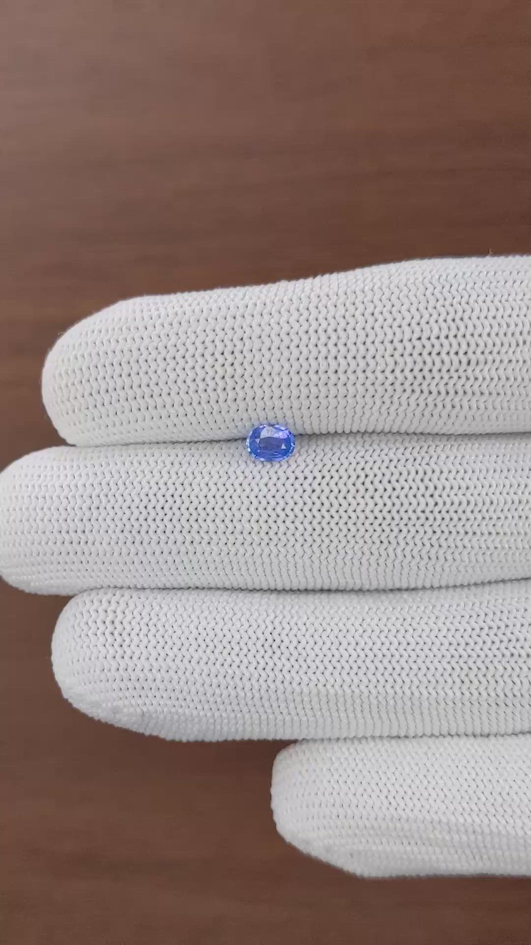 0.42 Ct. Blue Sapphire from Ceylon (Sri Lanka) Size Video
