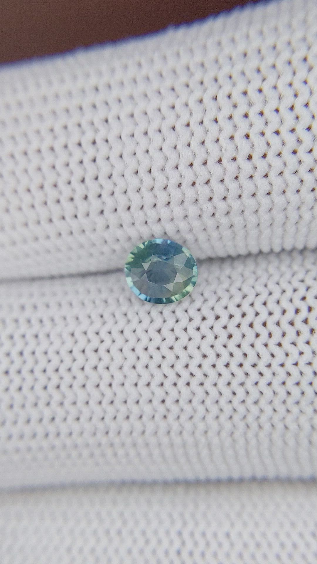 0.62 Ct. Greenish Blue Sapphire from Ceylon (Sri Lanka) Size Video