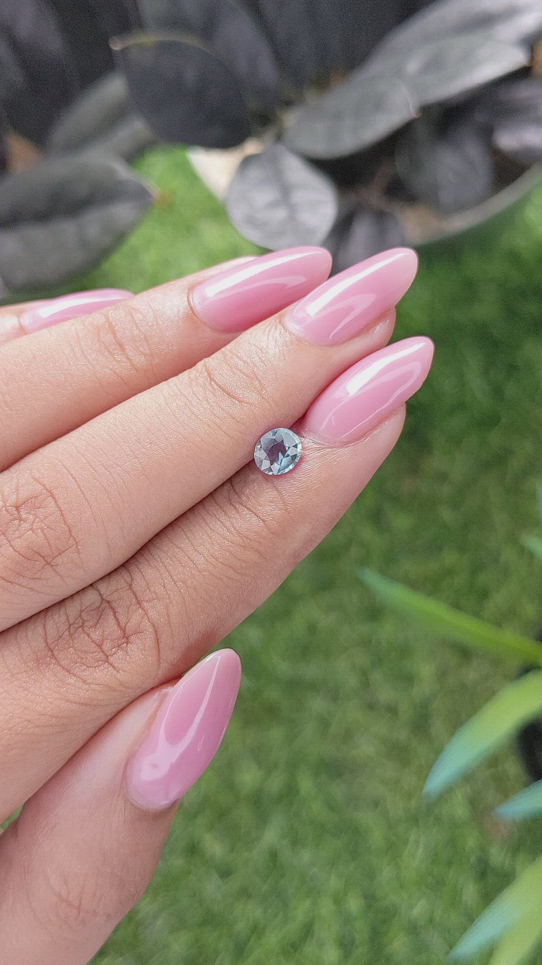 0.62 Ct. Greenish Blue Sapphire from Ceylon (Sri Lanka) Size Video