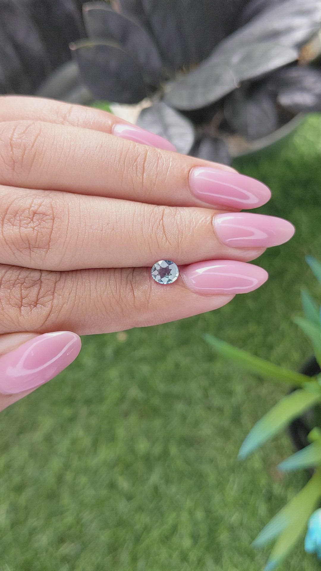 0.62 Ct. Greenish Blue Sapphire from Ceylon (Sri Lanka) Size Video
