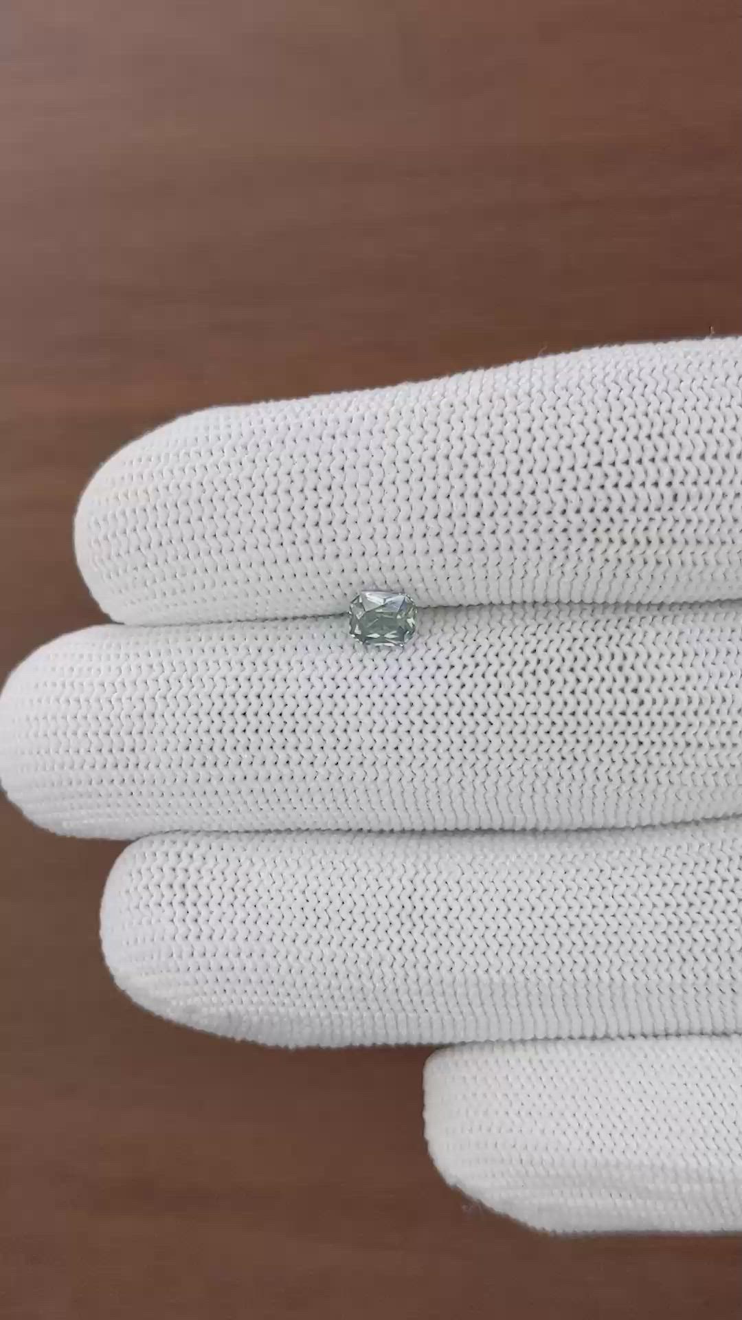 0.61 Ct. Bluish Green Sapphire from Ceylon (Sri Lanka) Size Video