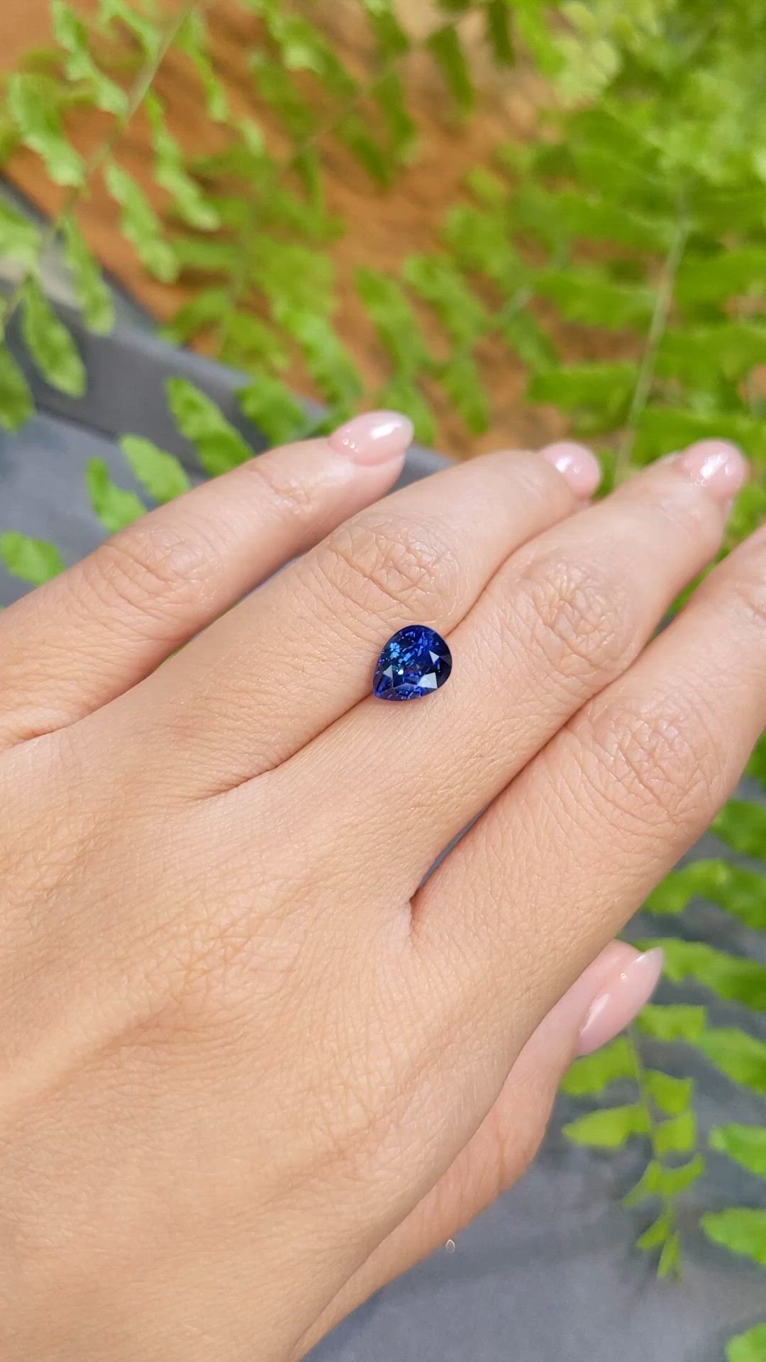 2.16 Ct. Blue Sapphire from Ceylon (Sri Lanka) Size Video