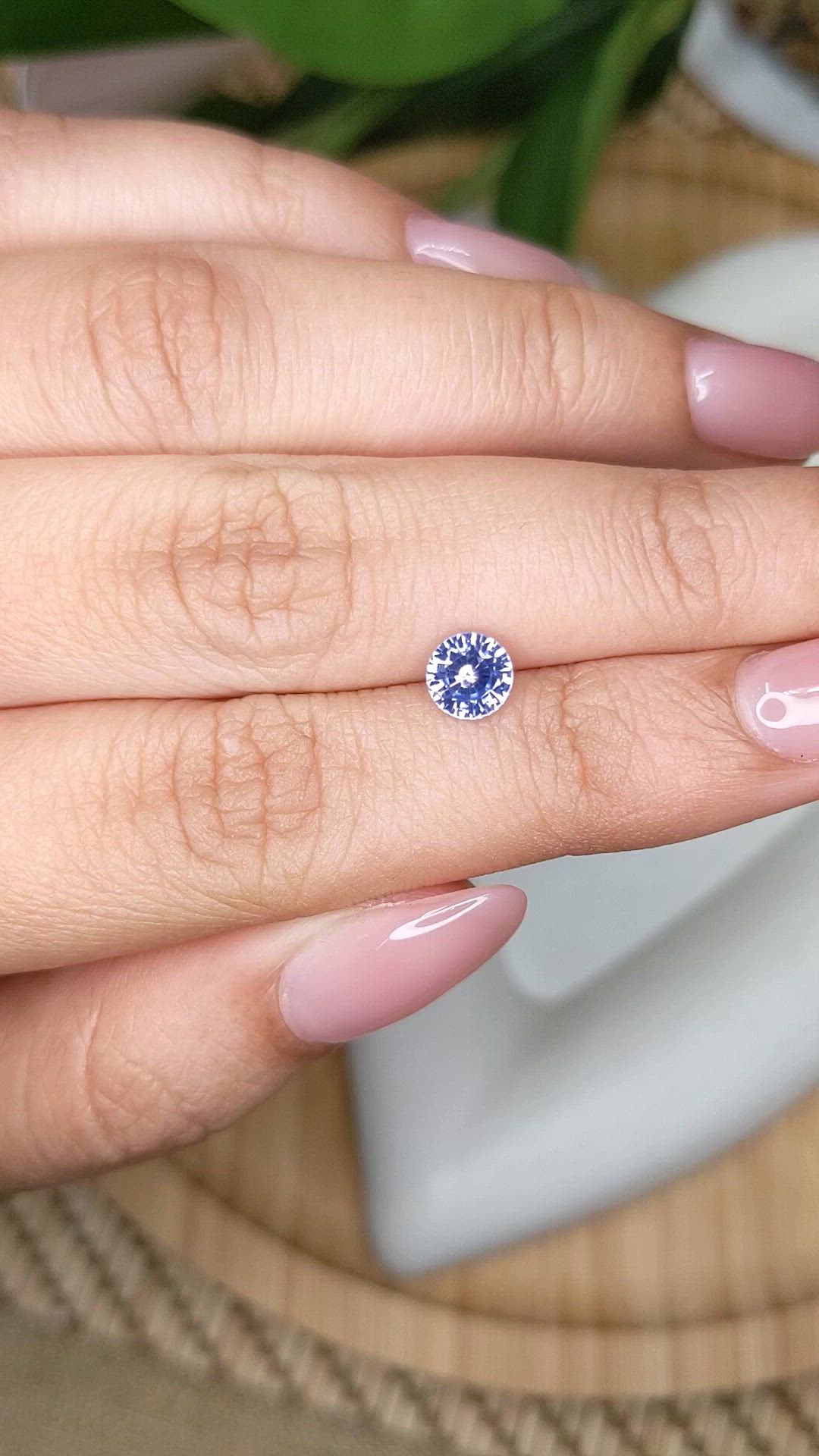 0.94 Ct. Bluish Purple Sapphire from Ceylon (Sri Lanka) Size Video