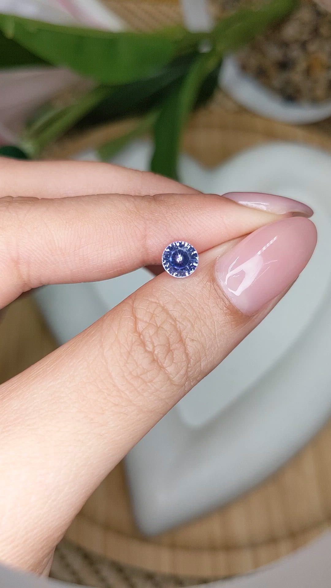 0.94 Ct. Bluish Purple Sapphire from Ceylon (Sri Lanka) Size Video