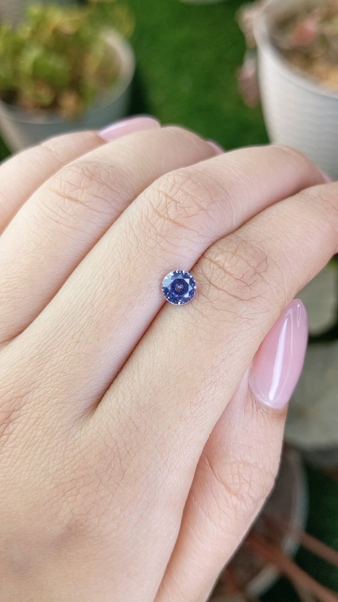 0.94 Ct. Bluish Purple Sapphire from Ceylon (Sri Lanka) Size Video