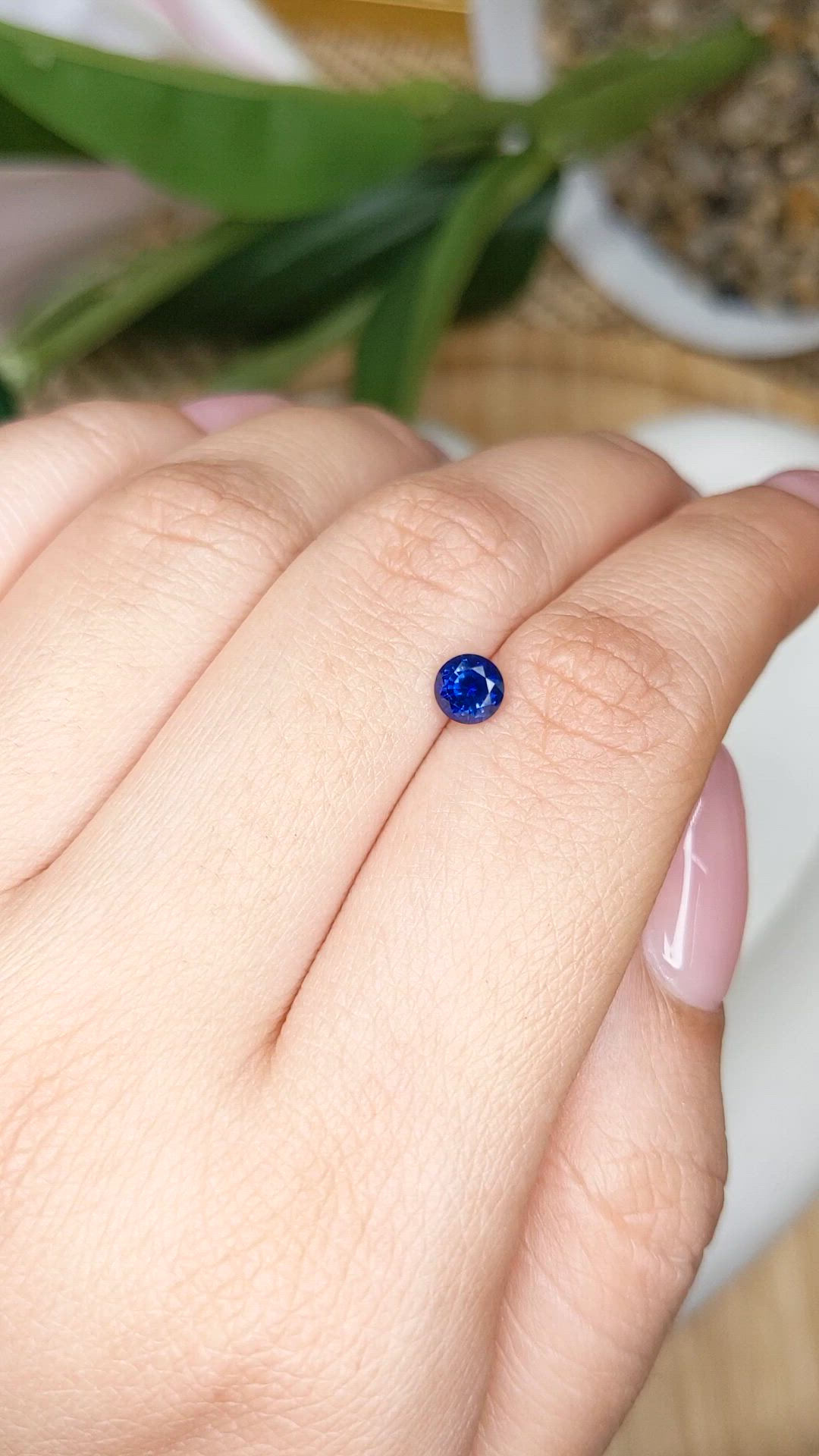 0.61 Ct. Blue Sapphire from Ceylon (Sri Lanka) Size Video