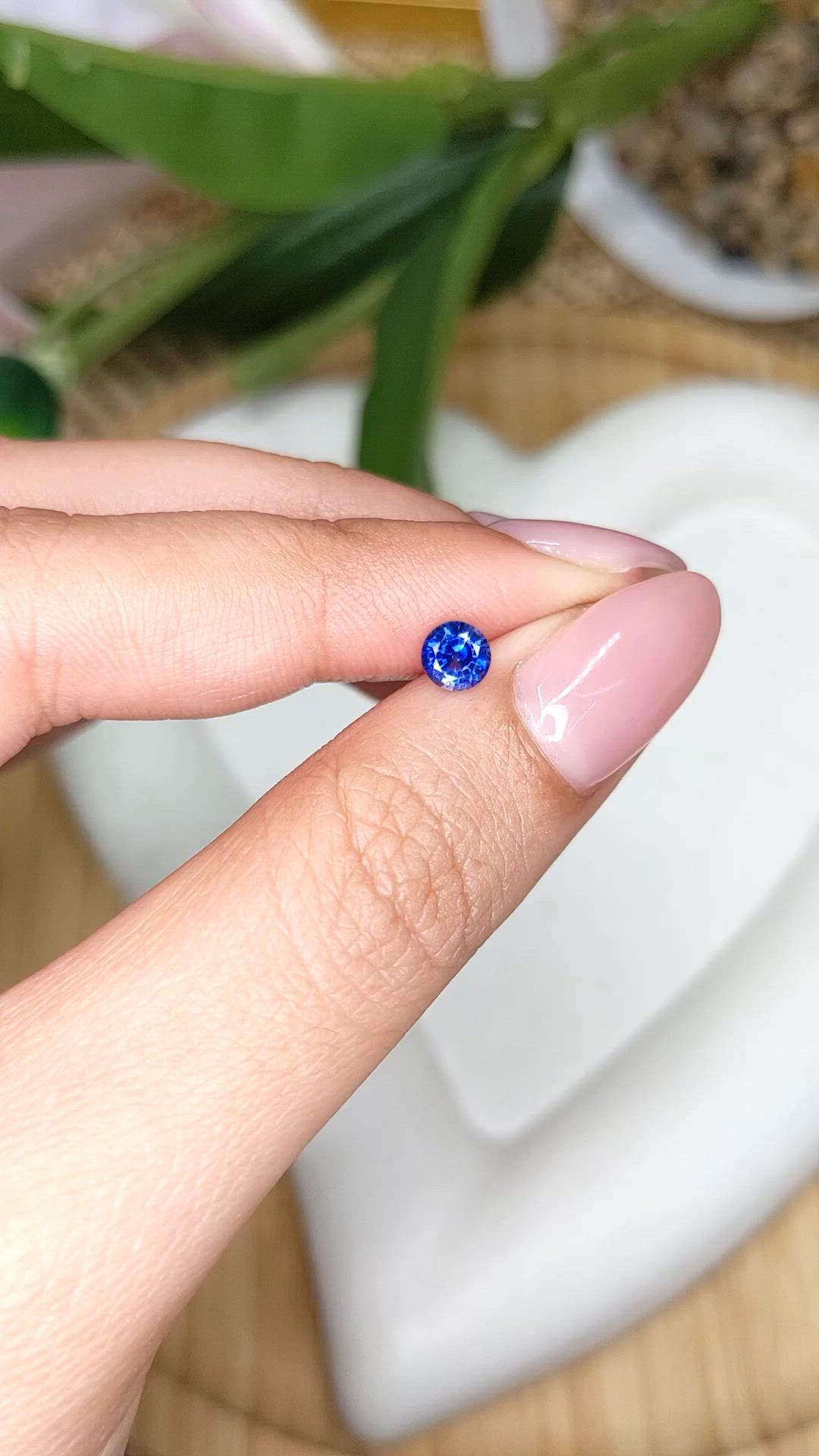 0.54 Ct. Blue Sapphire from Ceylon (Sri Lanka) Size Video