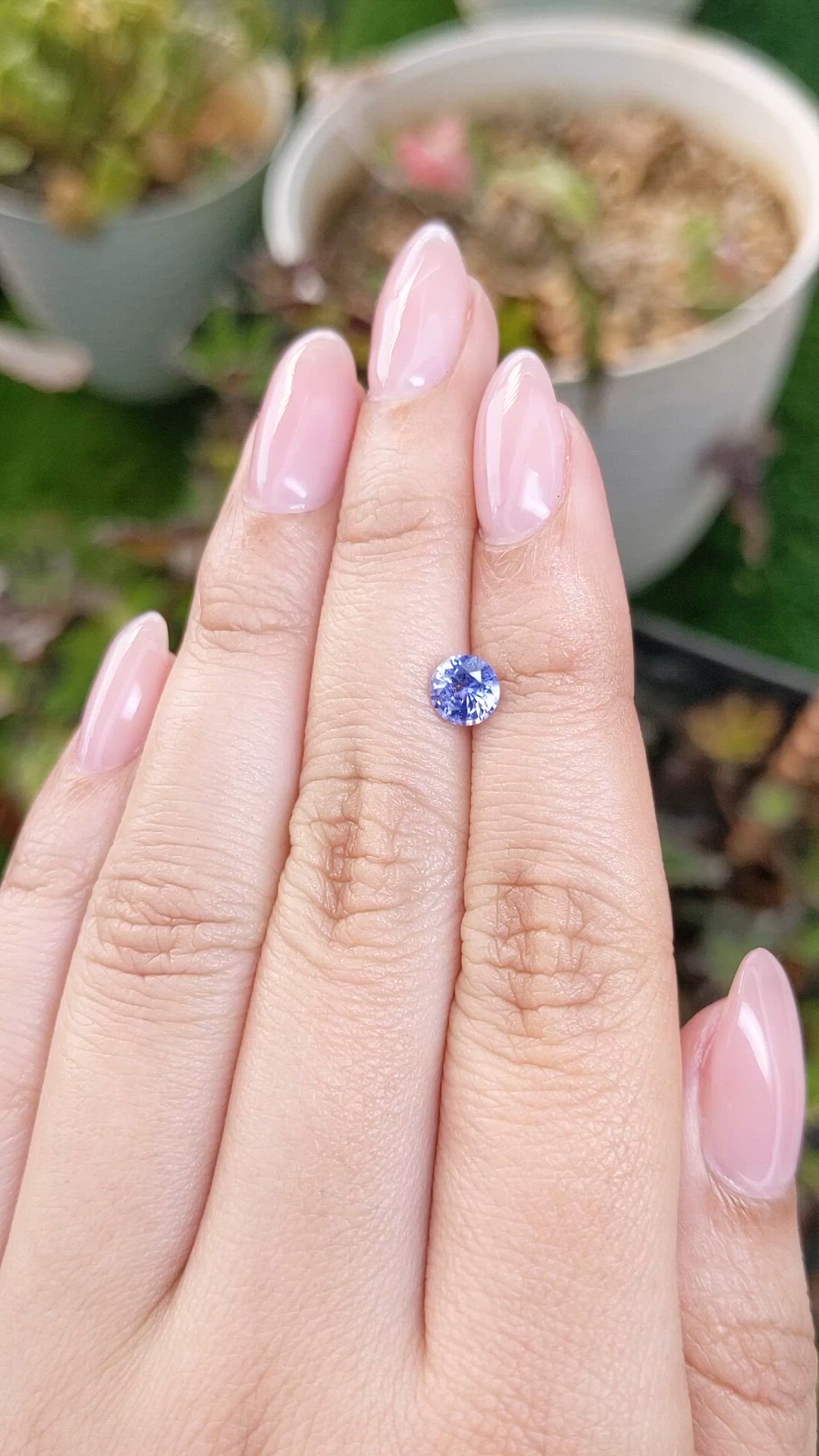 0.78 Ct. Purplish Blue Sapphire from Ceylon (Sri Lanka) Size Video