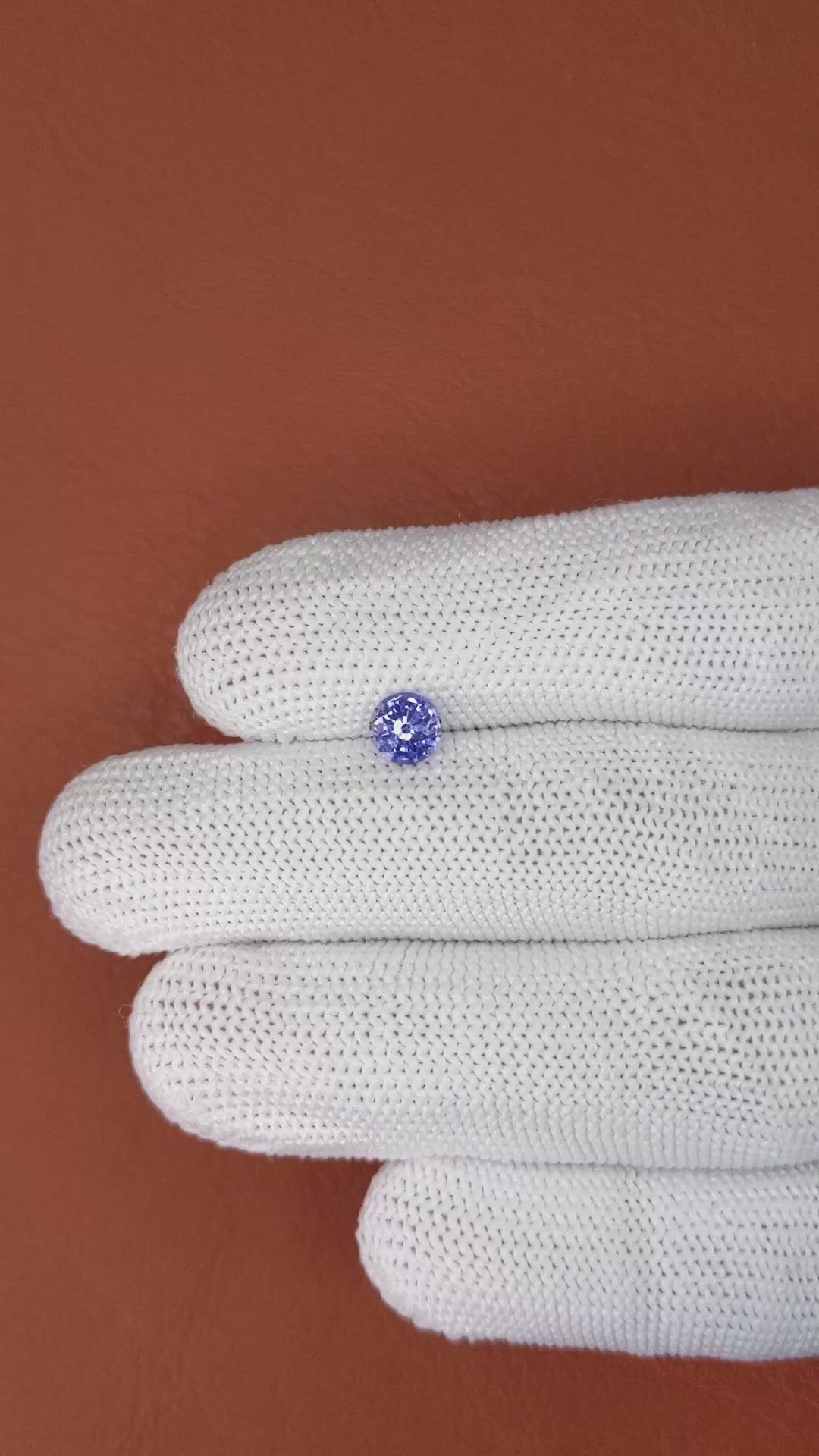 0.78 Ct. Purplish Blue Sapphire from Ceylon (Sri Lanka) Size Video