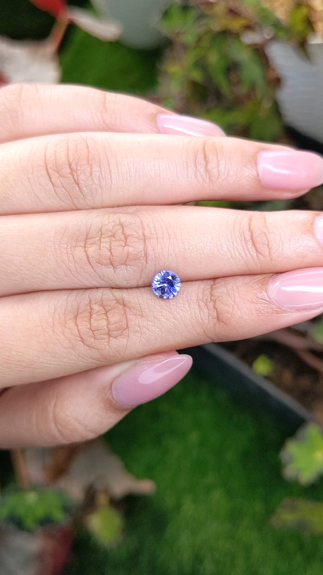 0.78 Ct. Purplish Blue Sapphire from Ceylon (Sri Lanka) Size Video