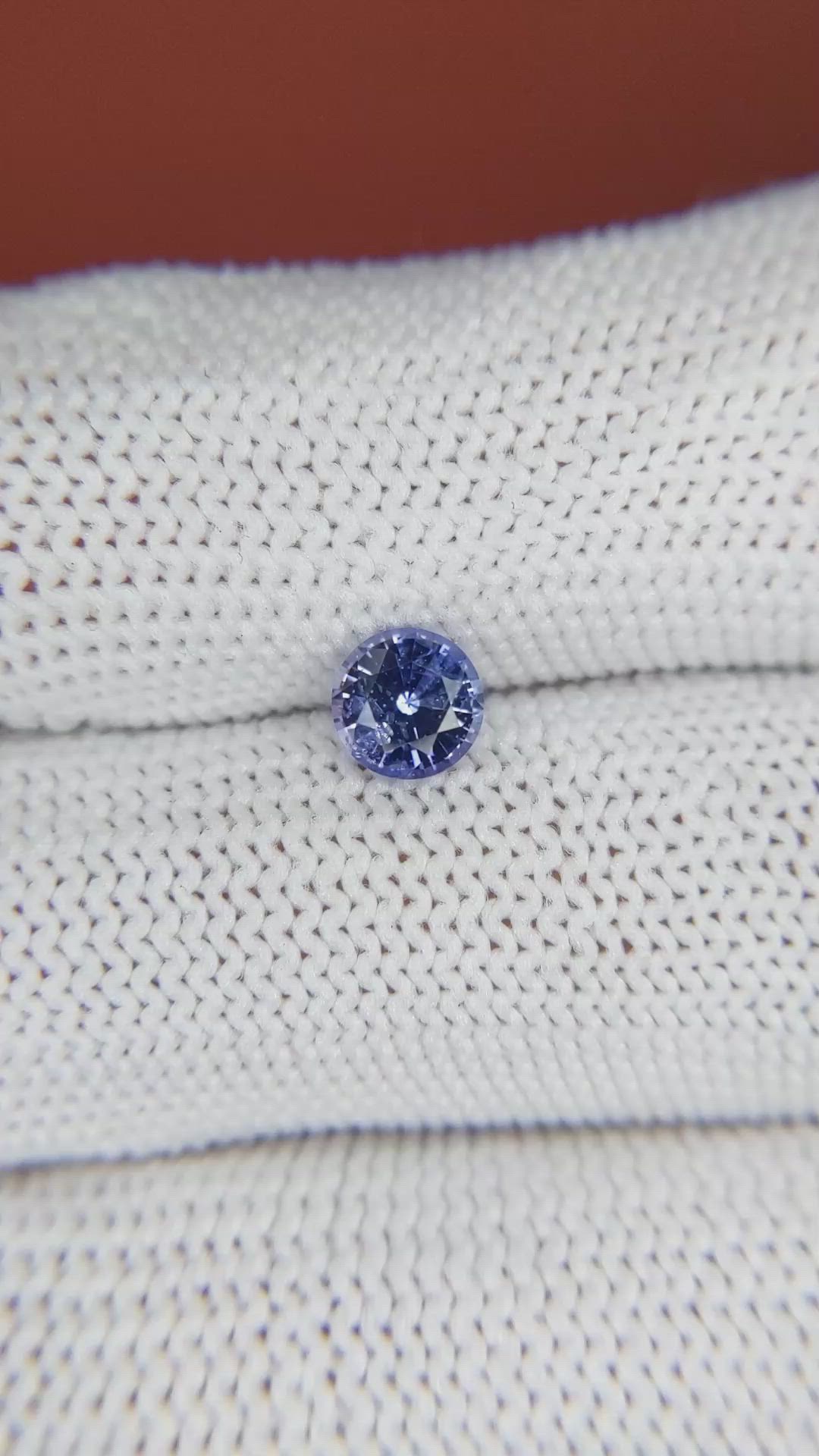 0.78 Ct. Purplish Blue Sapphire from Ceylon (Sri Lanka) Size Video