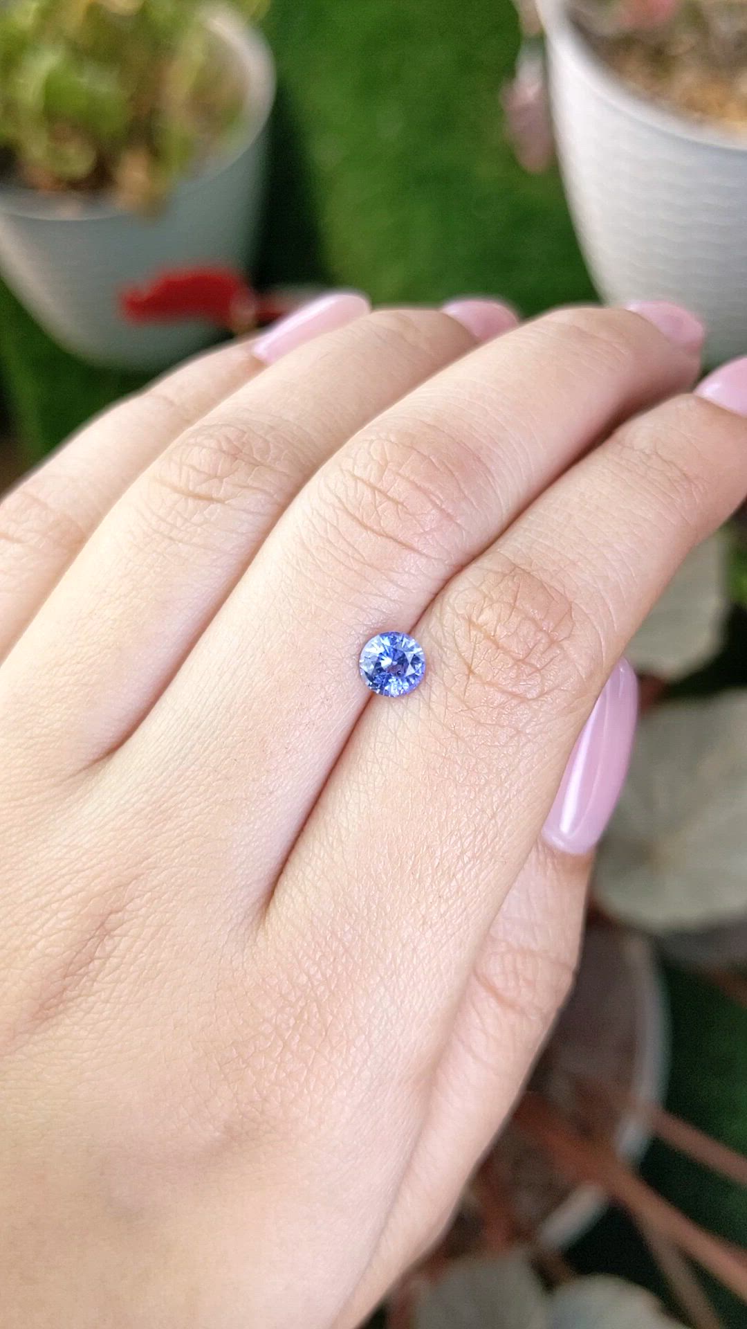0.78 Ct. Purplish Blue Sapphire from Ceylon (Sri Lanka) Size Video