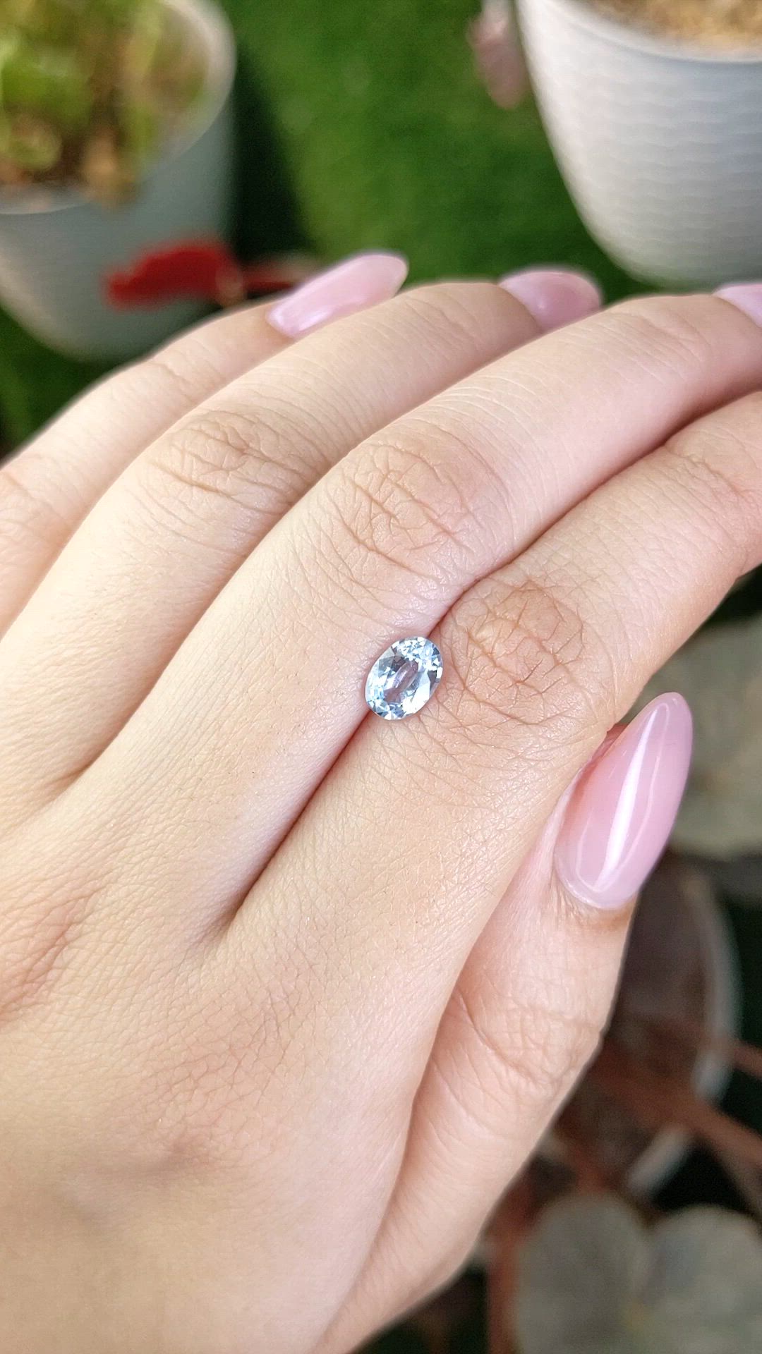 0.94 Ct. Greyish Blue Sapphire from Ceylon (Sri Lanka) Size Video
