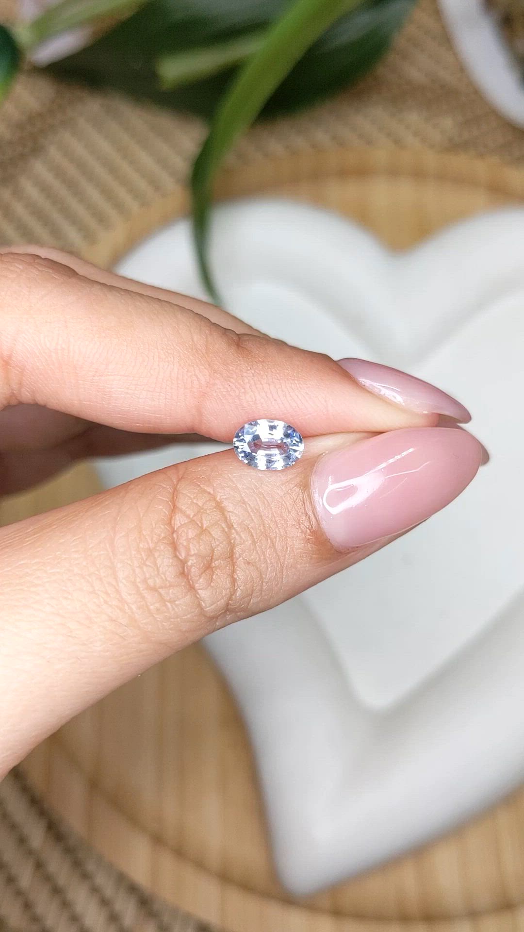 0.94 Ct. Greyish Blue Sapphire from Ceylon (Sri Lanka) Size Video