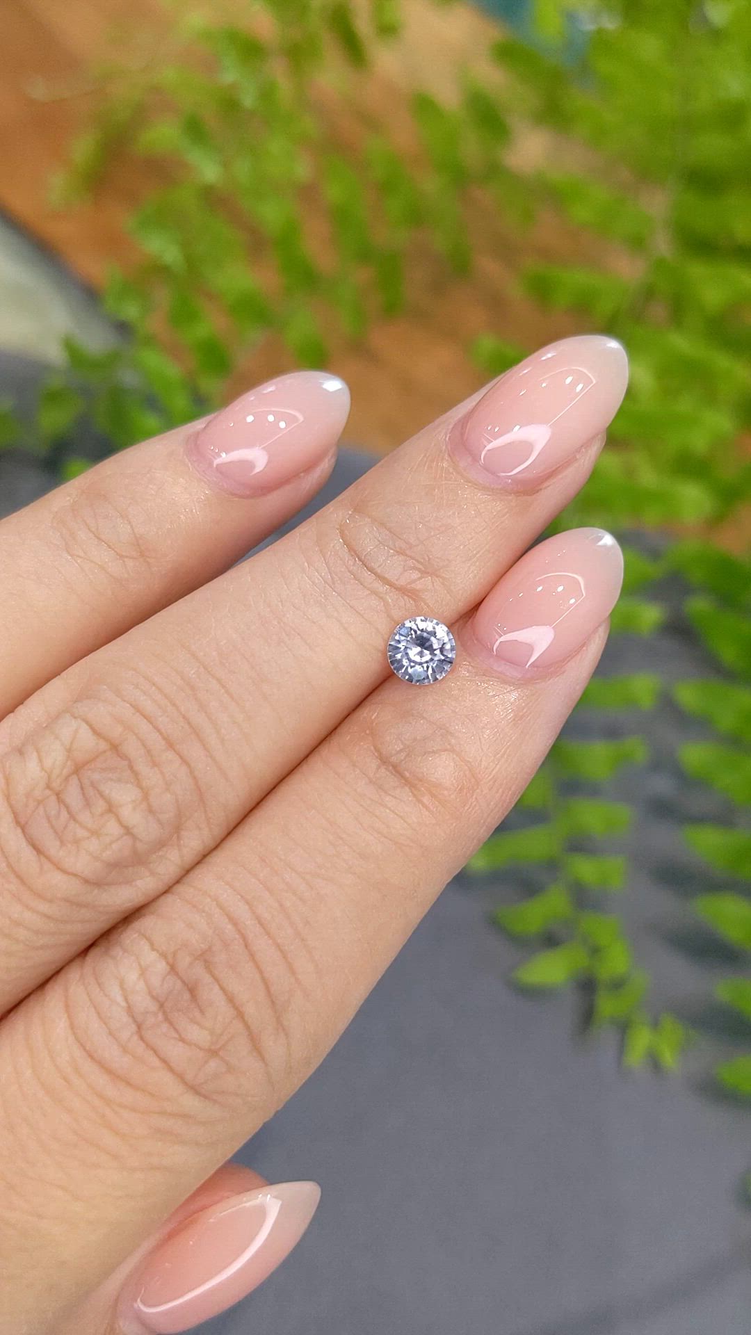 0.62 Ct. Greyish Blue Sapphire from Ceylon (Sri Lanka) Size Video