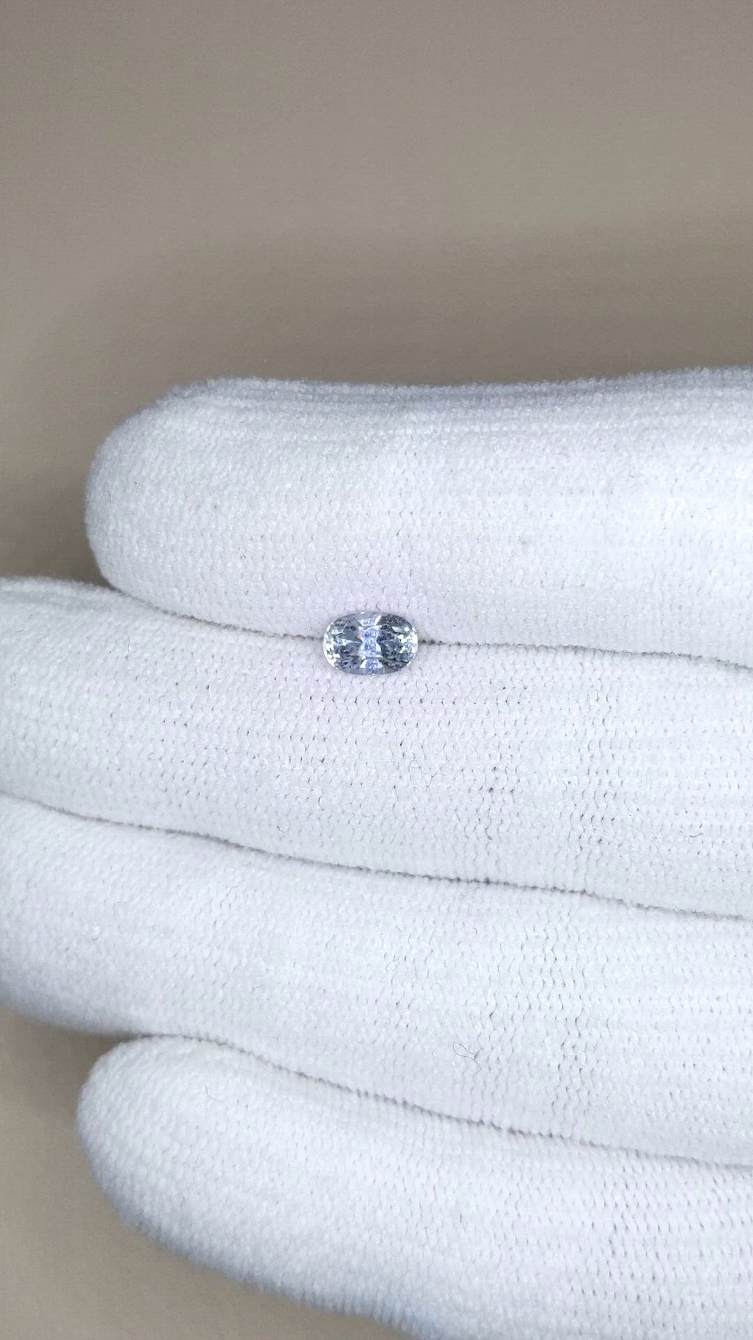 0.90 Ct. Greyish Blue Sapphire from Ceylon (Sri Lanka) Size Video