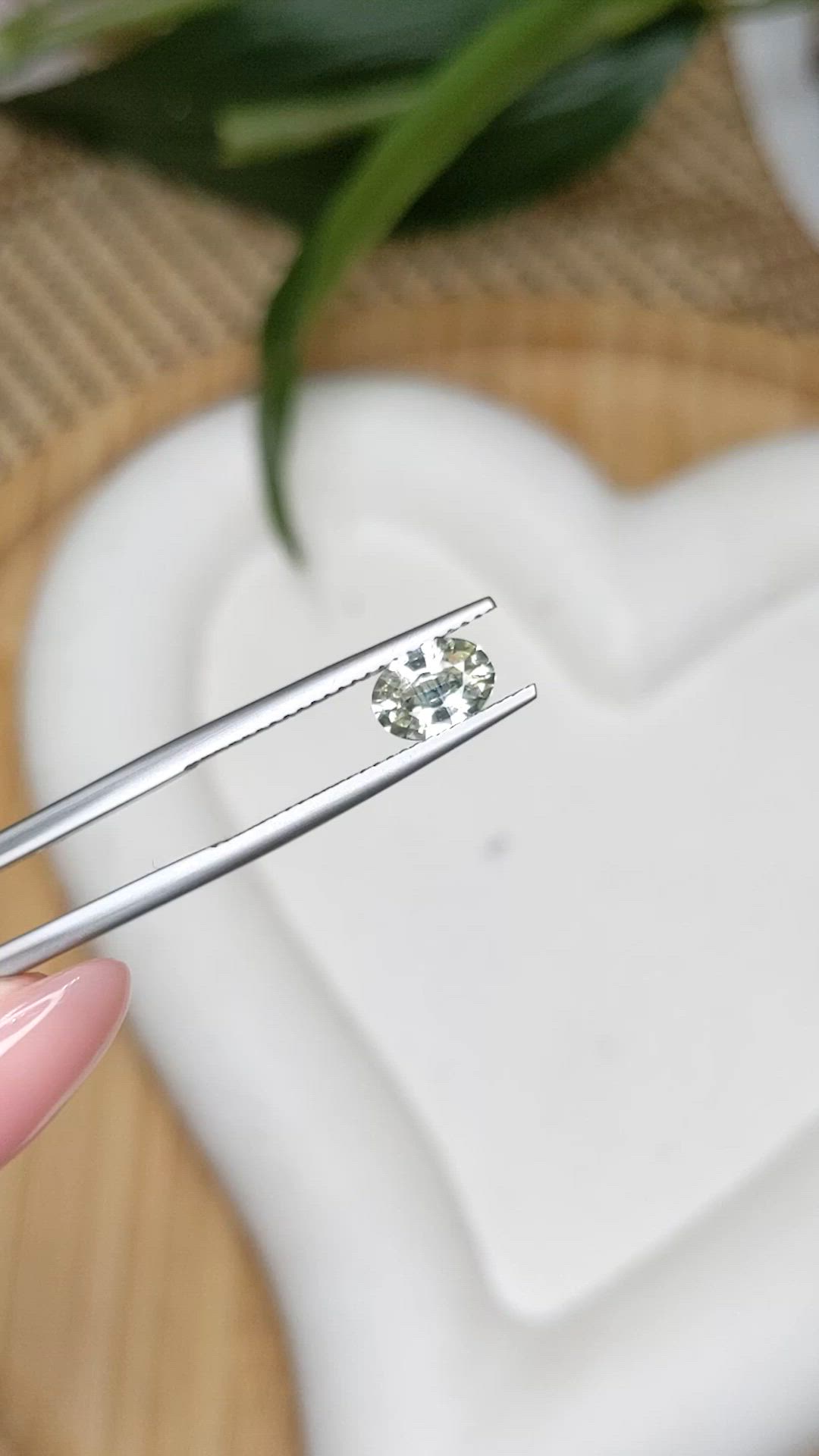 0.92 Ct. Bluish Green Sapphire from Ceylon (Sri Lanka) Size Video