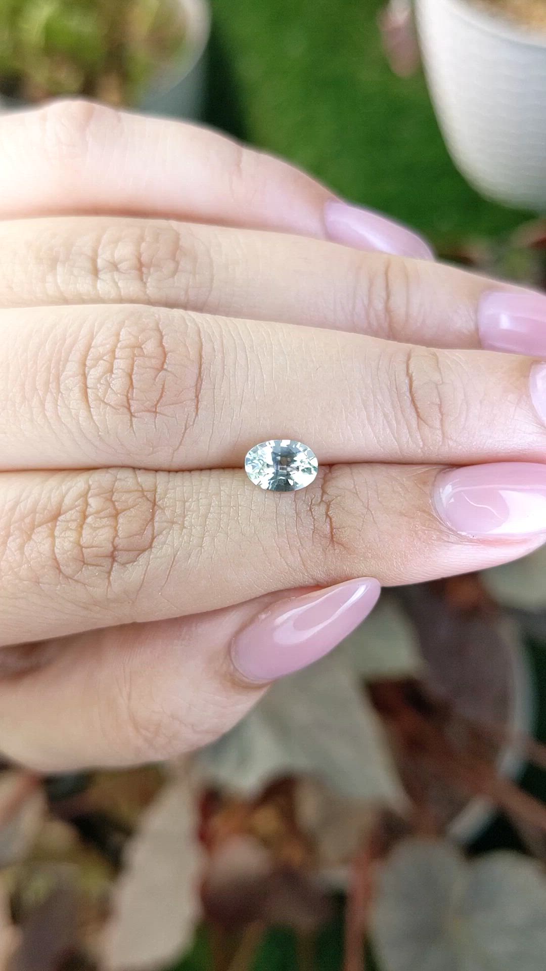 0.92 Ct. Bluish Green Sapphire from Ceylon (Sri Lanka) Size Video