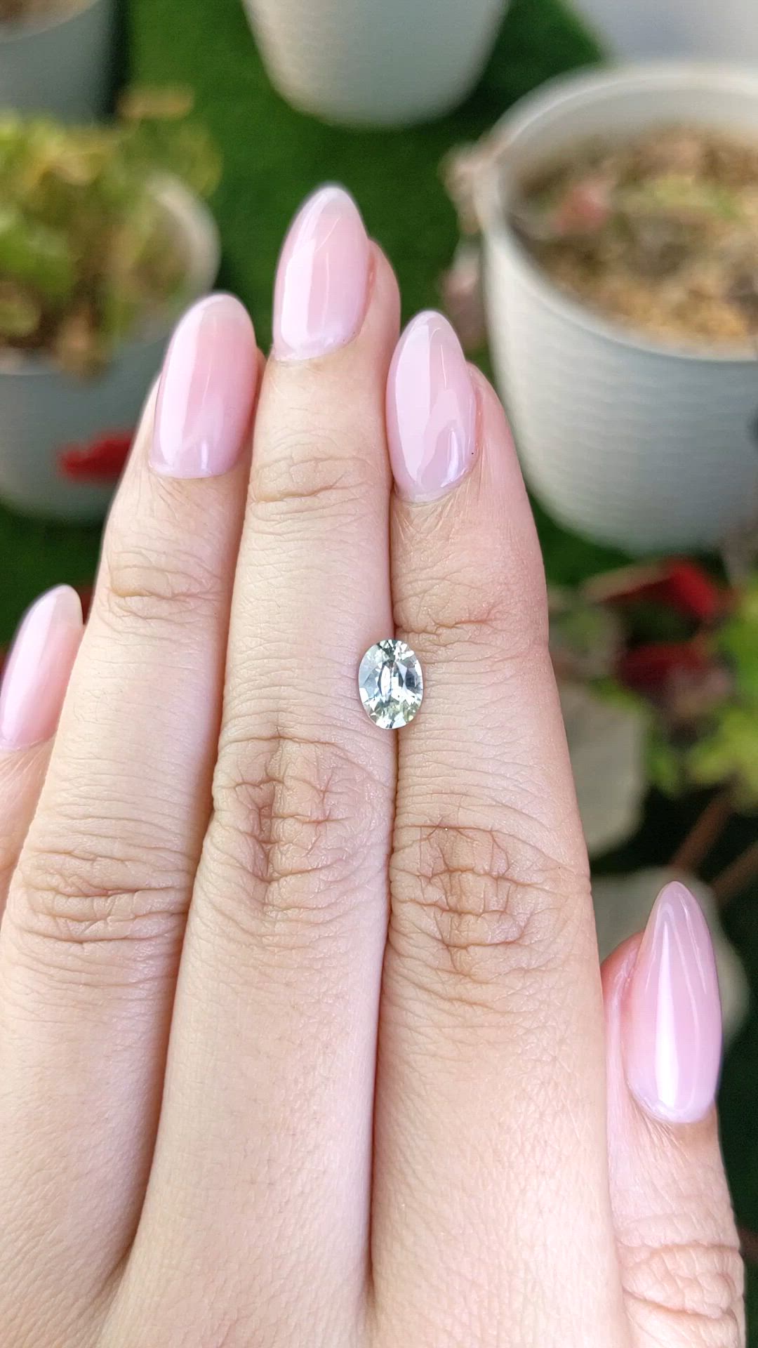 0.92 Ct. Bluish Green Sapphire from Ceylon (Sri Lanka) Size Video