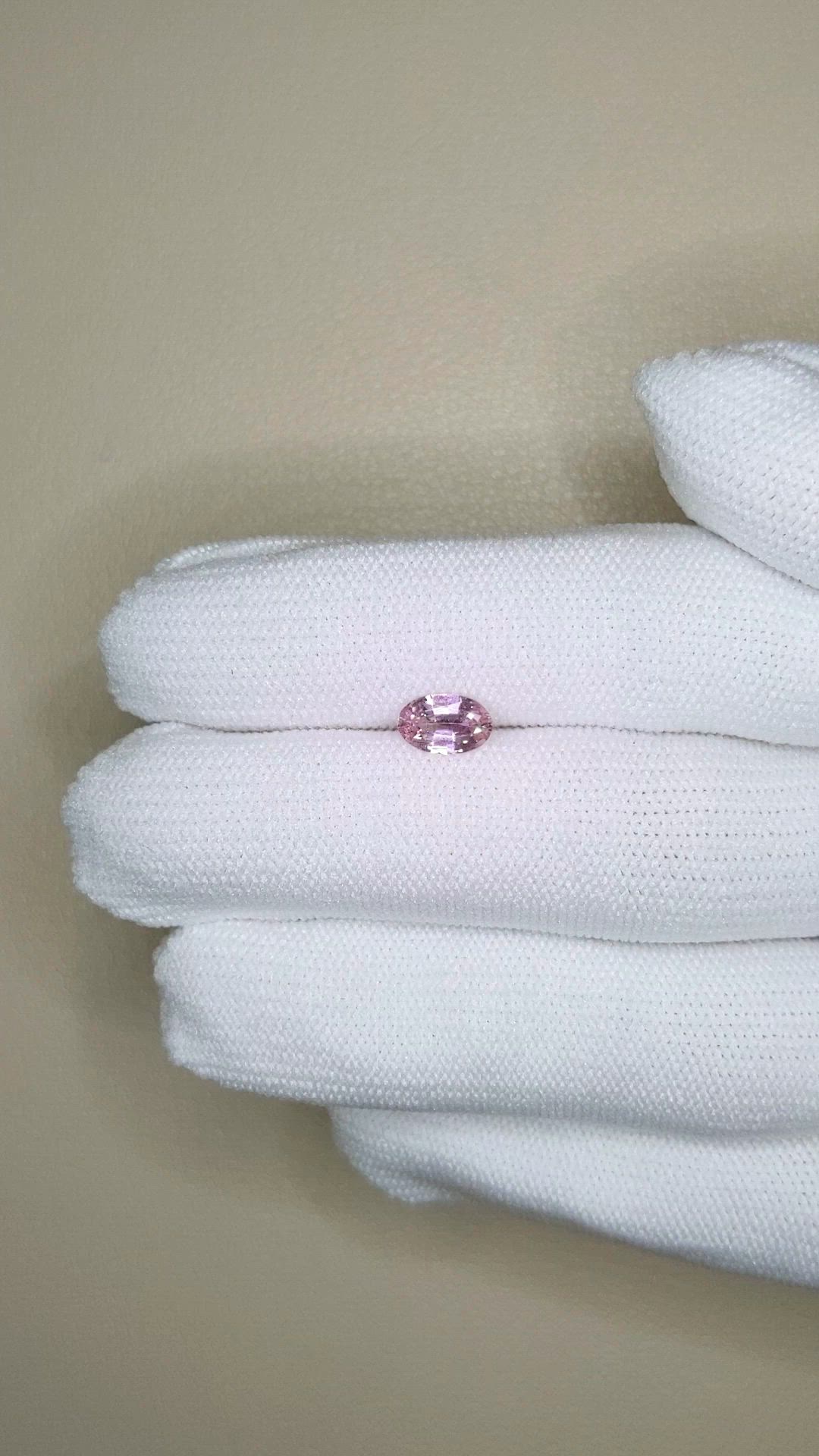 0.76 Ct. Pink Sapphire from Ceylon (Sri Lanka) Size Video