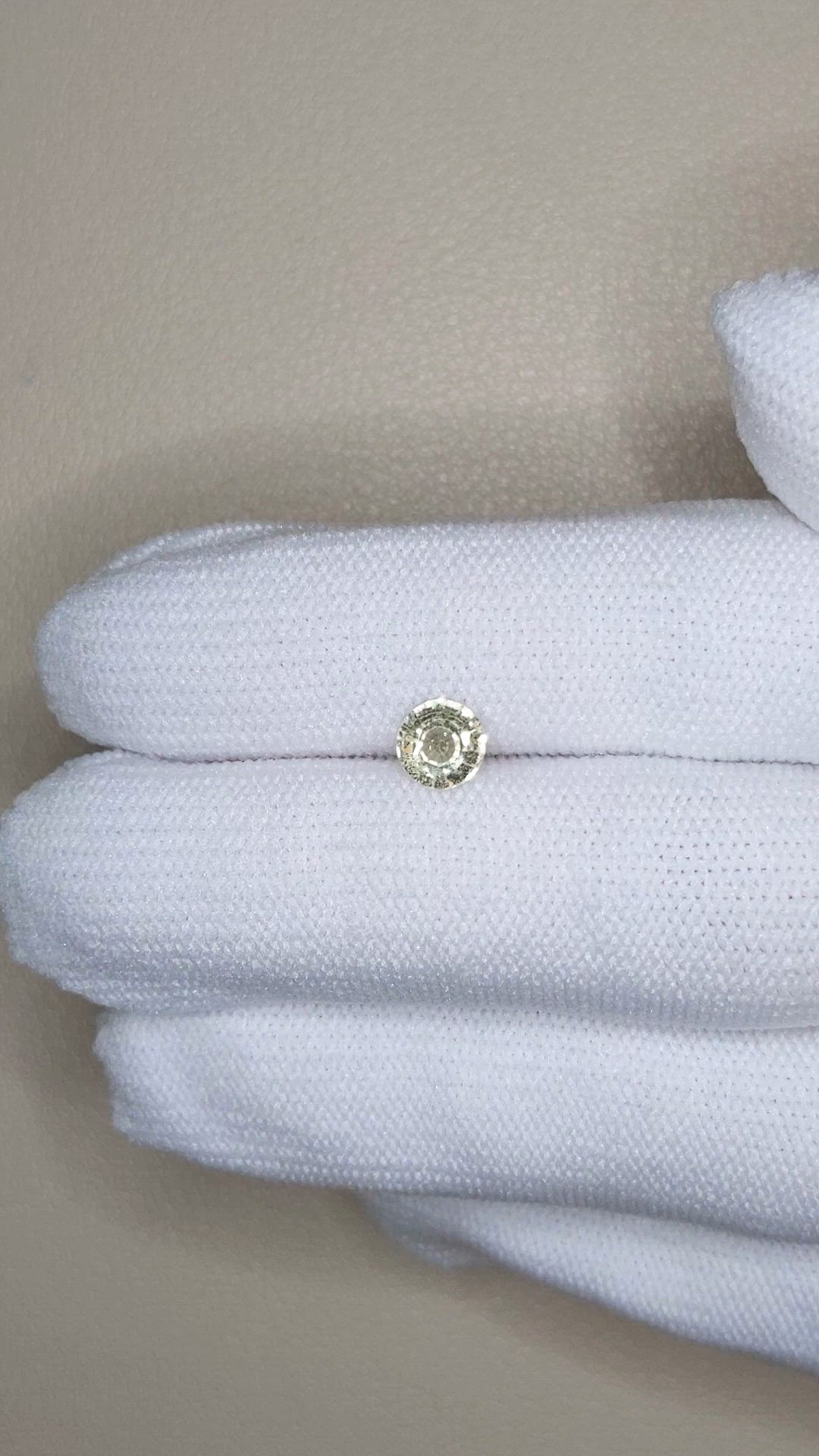 0.64 Ct. Greenish Yellow Sapphire from Ceylon (Sri Lanka) Size Video
