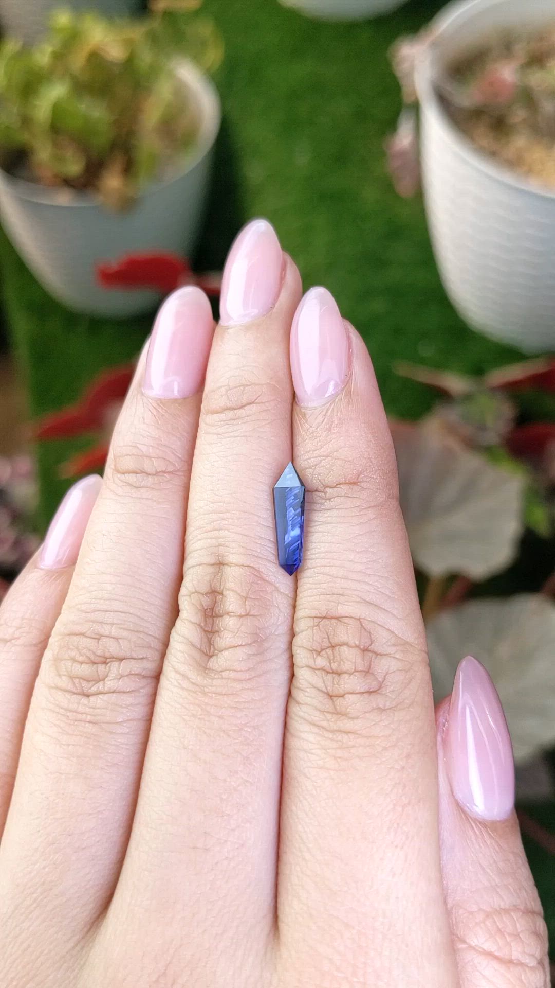 1.75 Ct. Blue Sapphire Crystal from Ceylon (Sri Lanka) Size Video