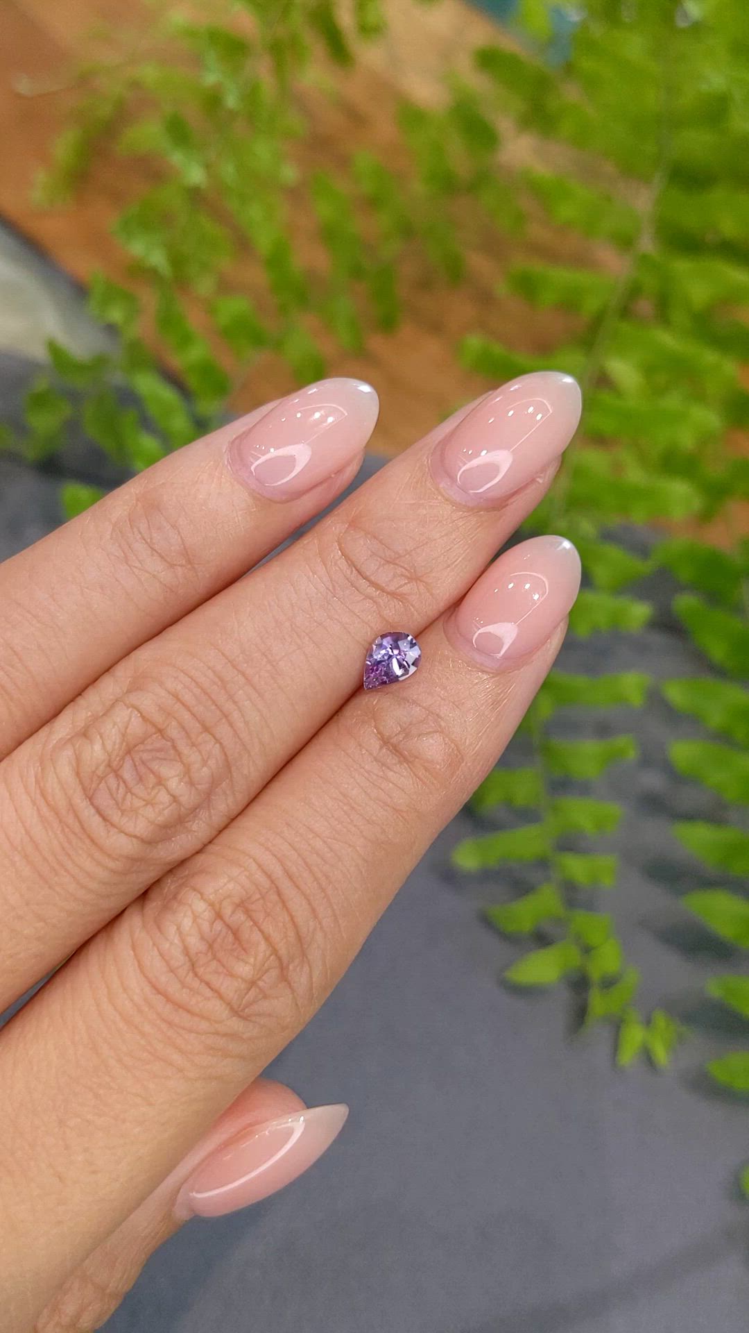 0.61 Ct. Purple Sapphire from Ceylon (Sri Lanka) Size Video