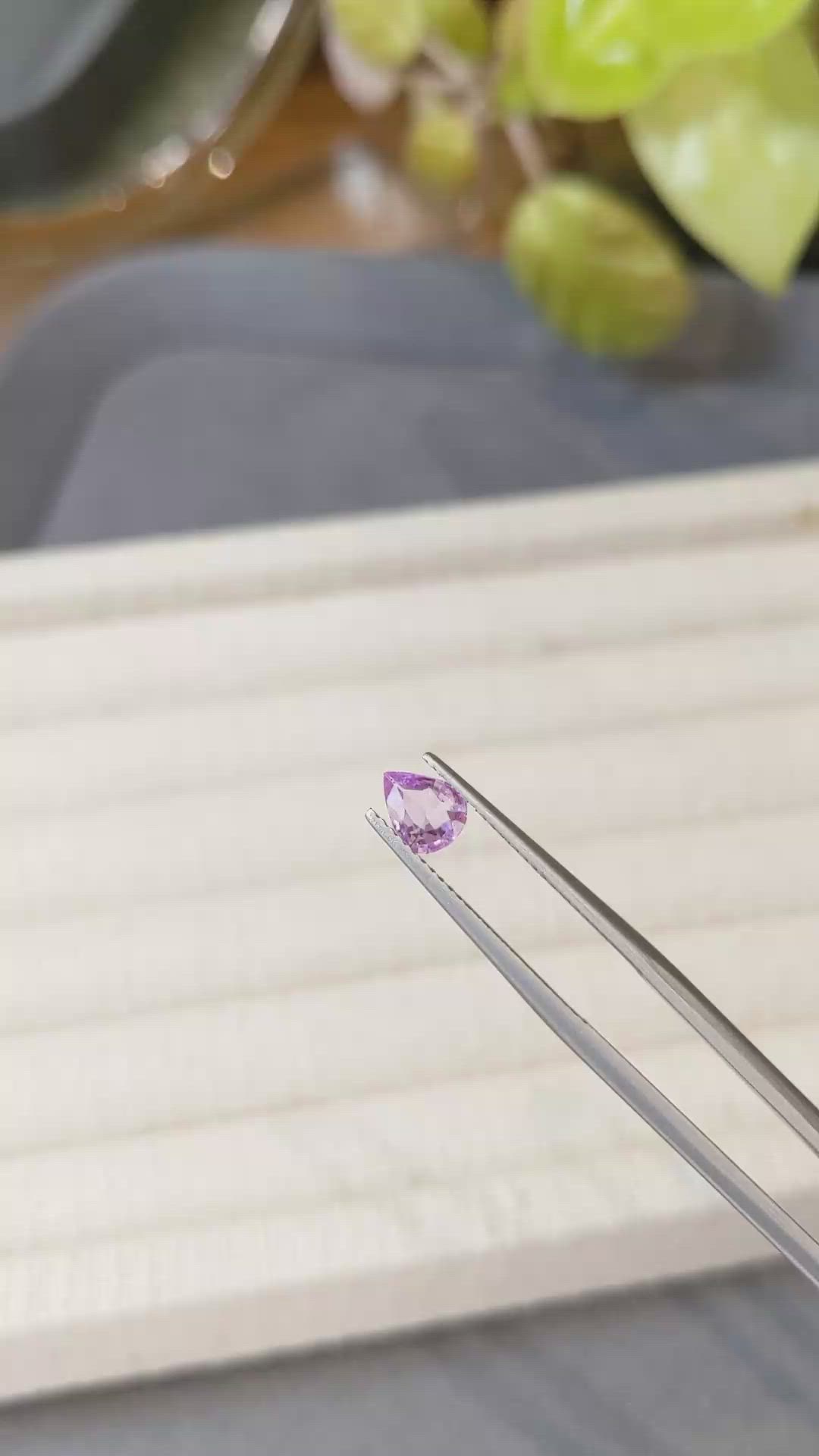 0.50 Ct. Purplish Pink Sapphire from Ceylon (Sri Lanka) Size Video