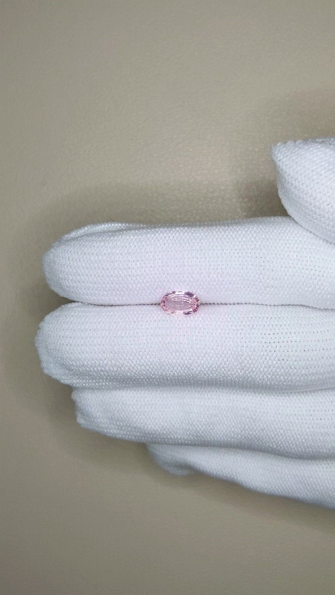 0.72 Ct. Pink Sapphire from Ceylon (Sri Lanka) Size Video