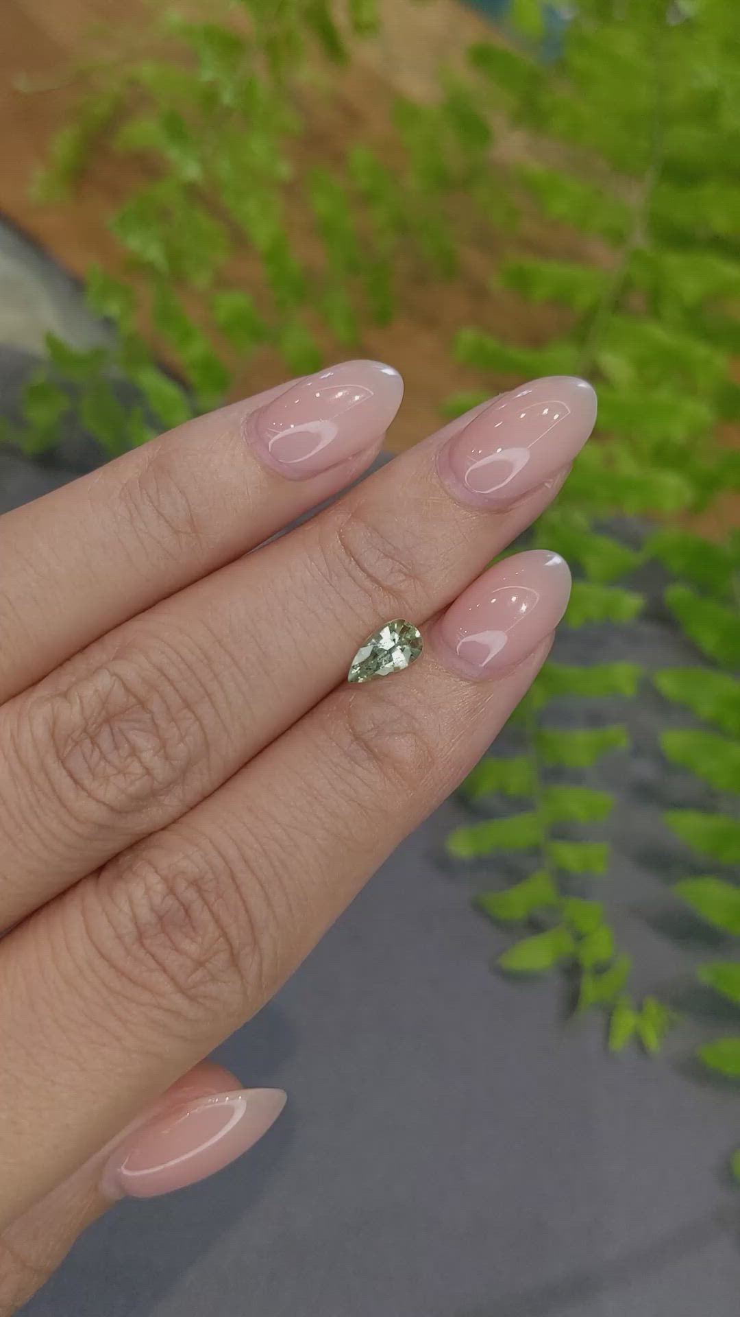 0.71 Ct. Green Sapphire from Ceylon (Sri Lanka) Size Video