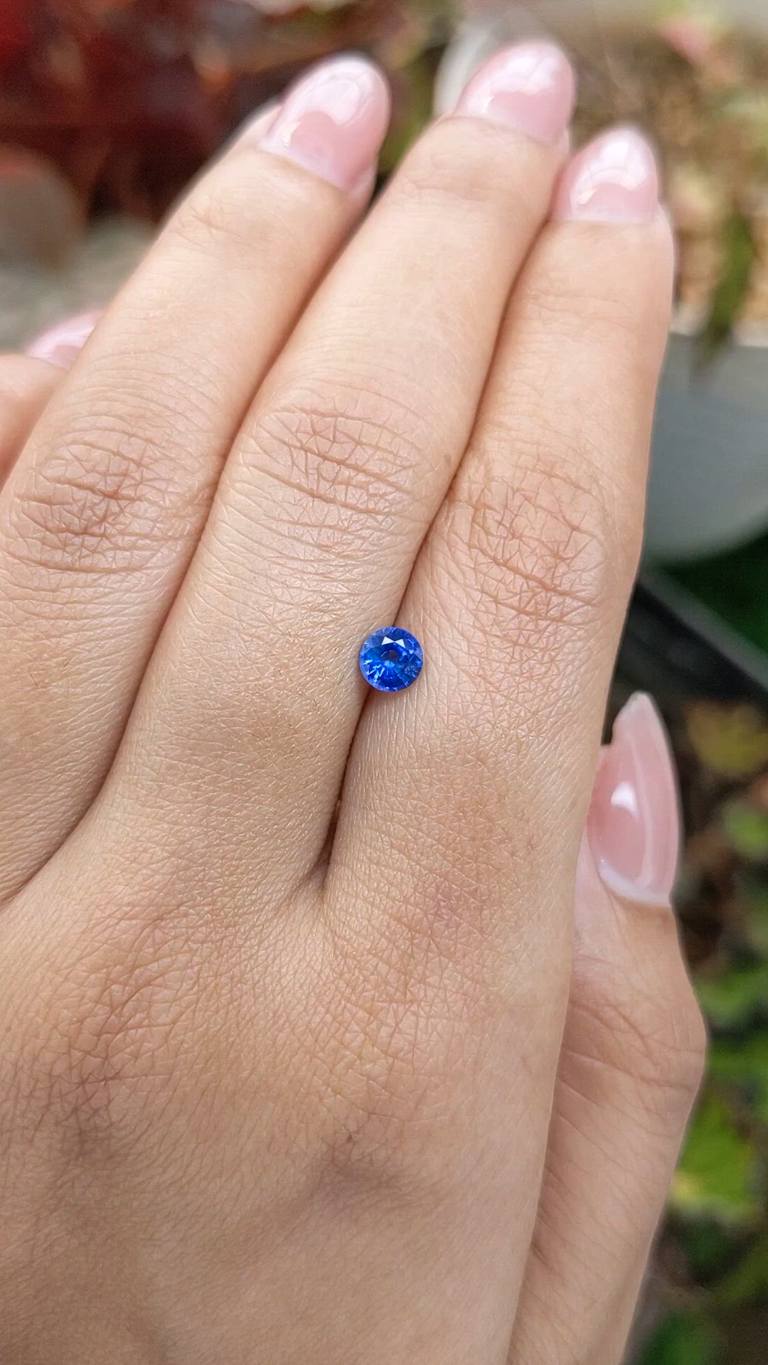 0.48 Ct. Blue Sapphire from Ceylon (Sri Lanka) Size Video