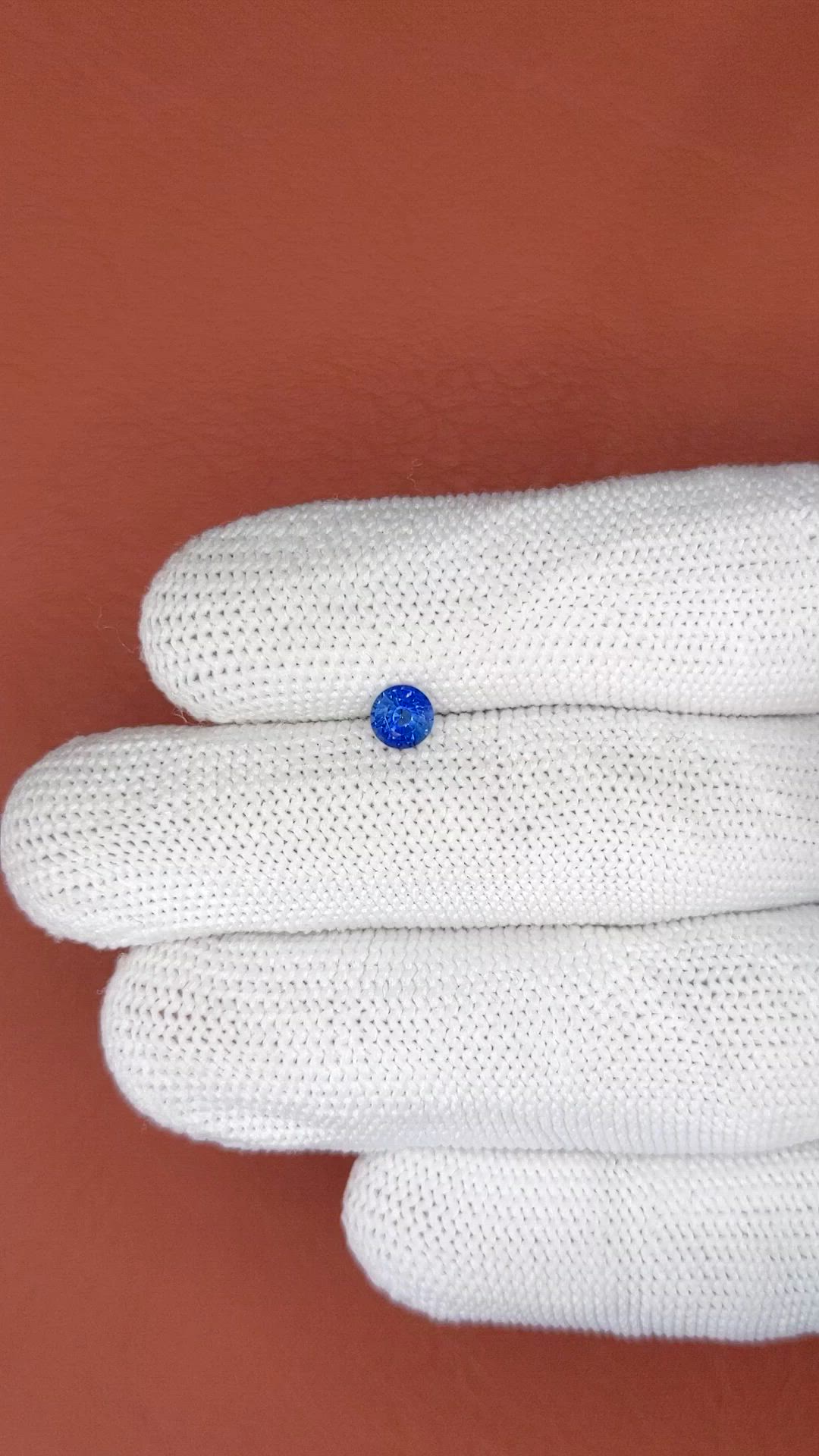 0.48 Ct. Blue Sapphire from Ceylon (Sri Lanka) Size Video