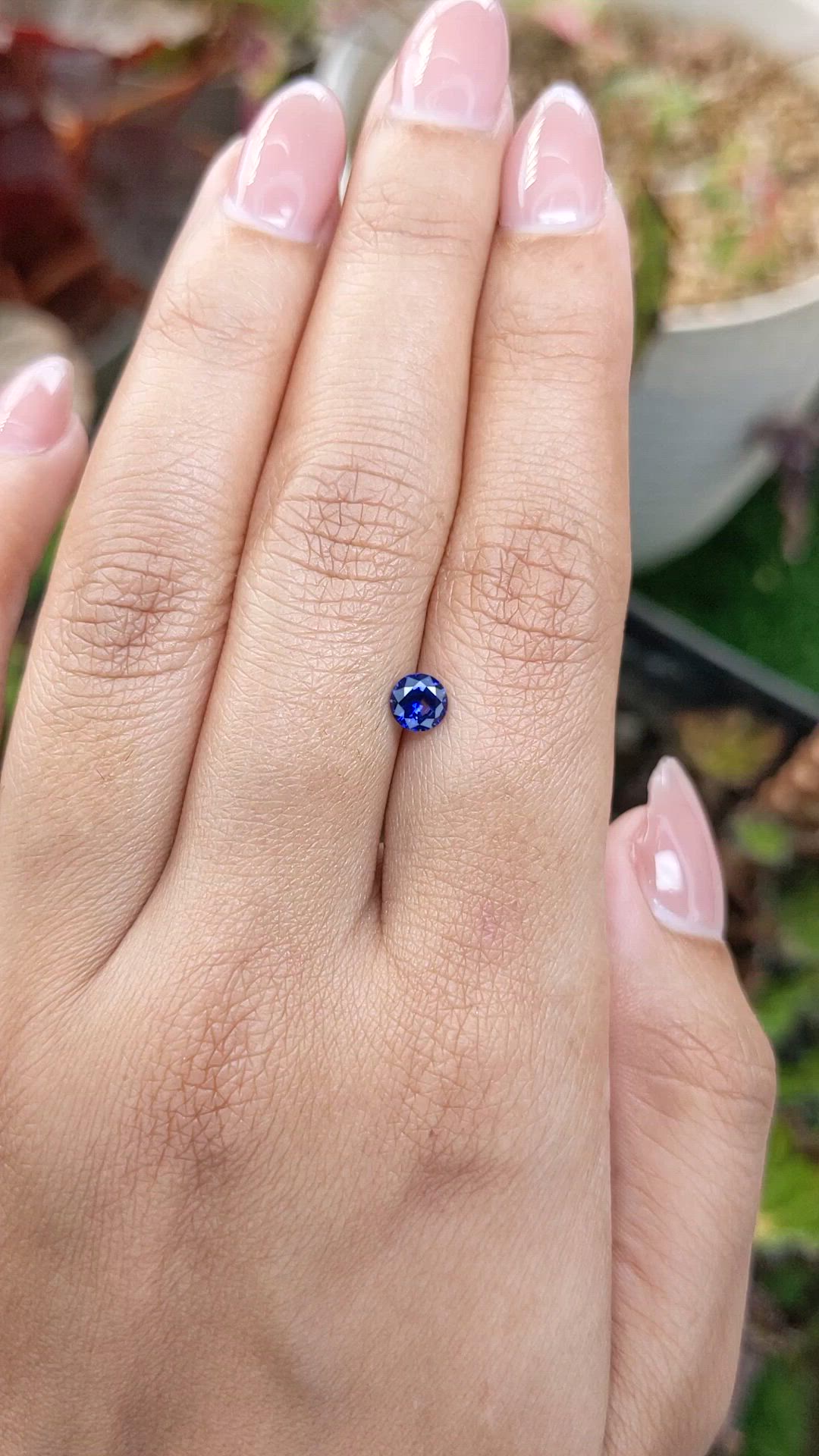 0.48 Ct. Blue Sapphire from Ceylon (Sri Lanka) Size Video